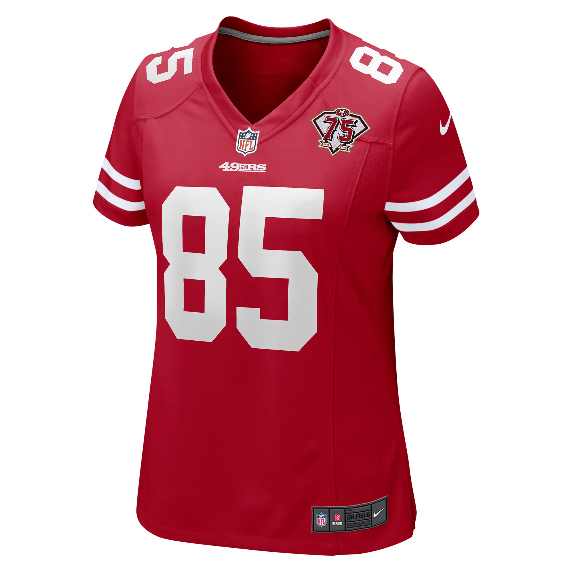 George Kittle San Francisco 49ers Women's 75th Anniversary Game Player Jersey - Scarlet
