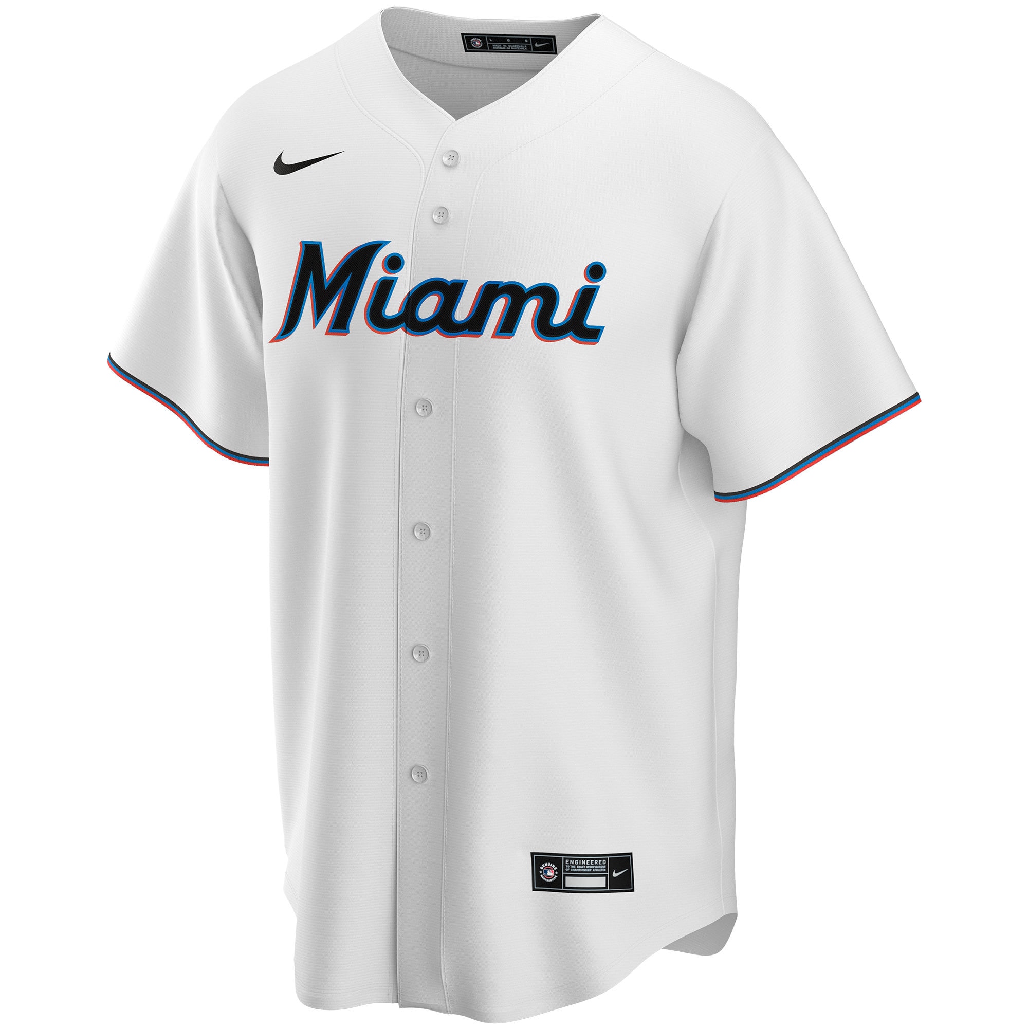 Miami MarlinsHome Replica Custom Jersey - White