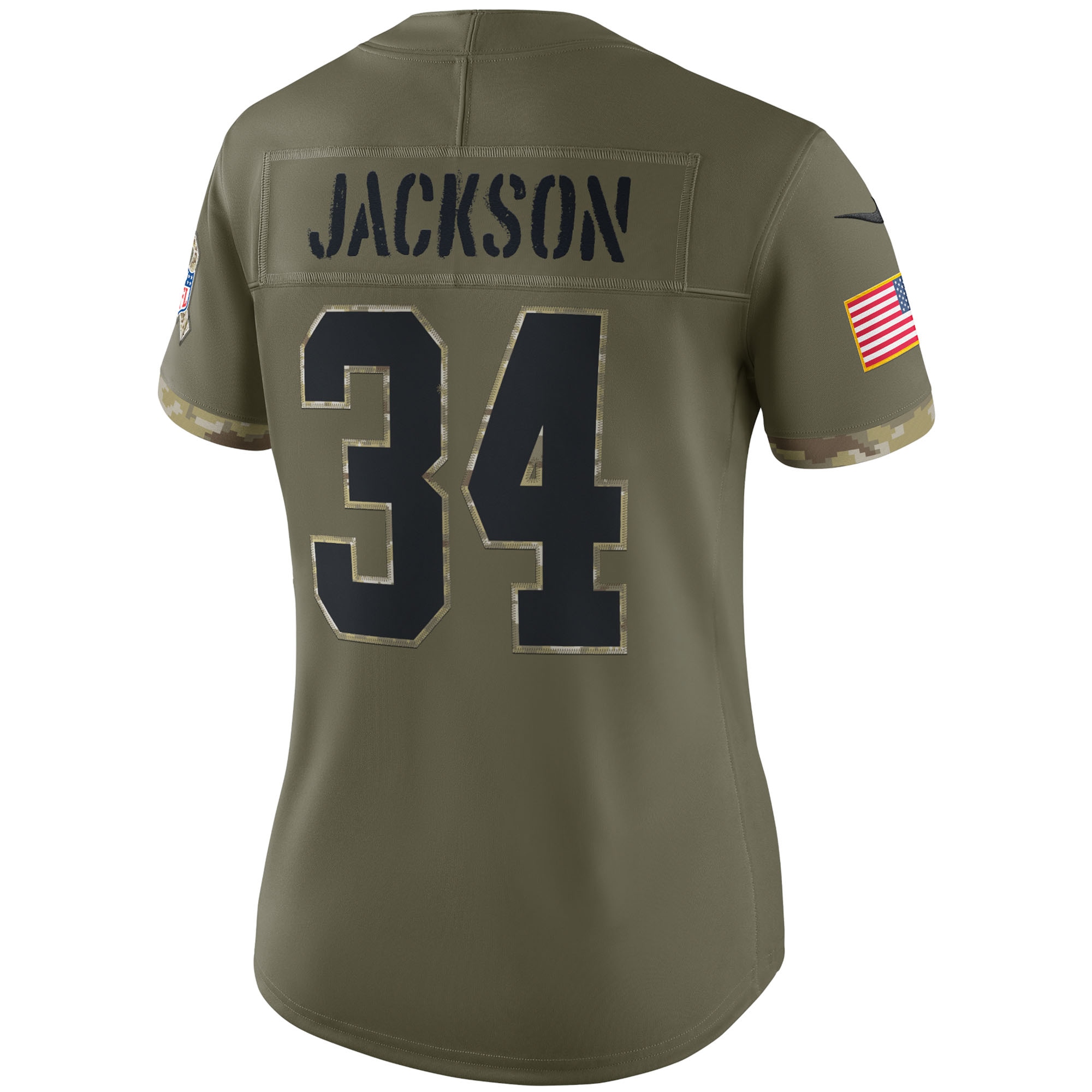 Bo Jackson Las Vegas Raiders Women's 2022 Salute To Service Retired Player Limited Jersey - Olive