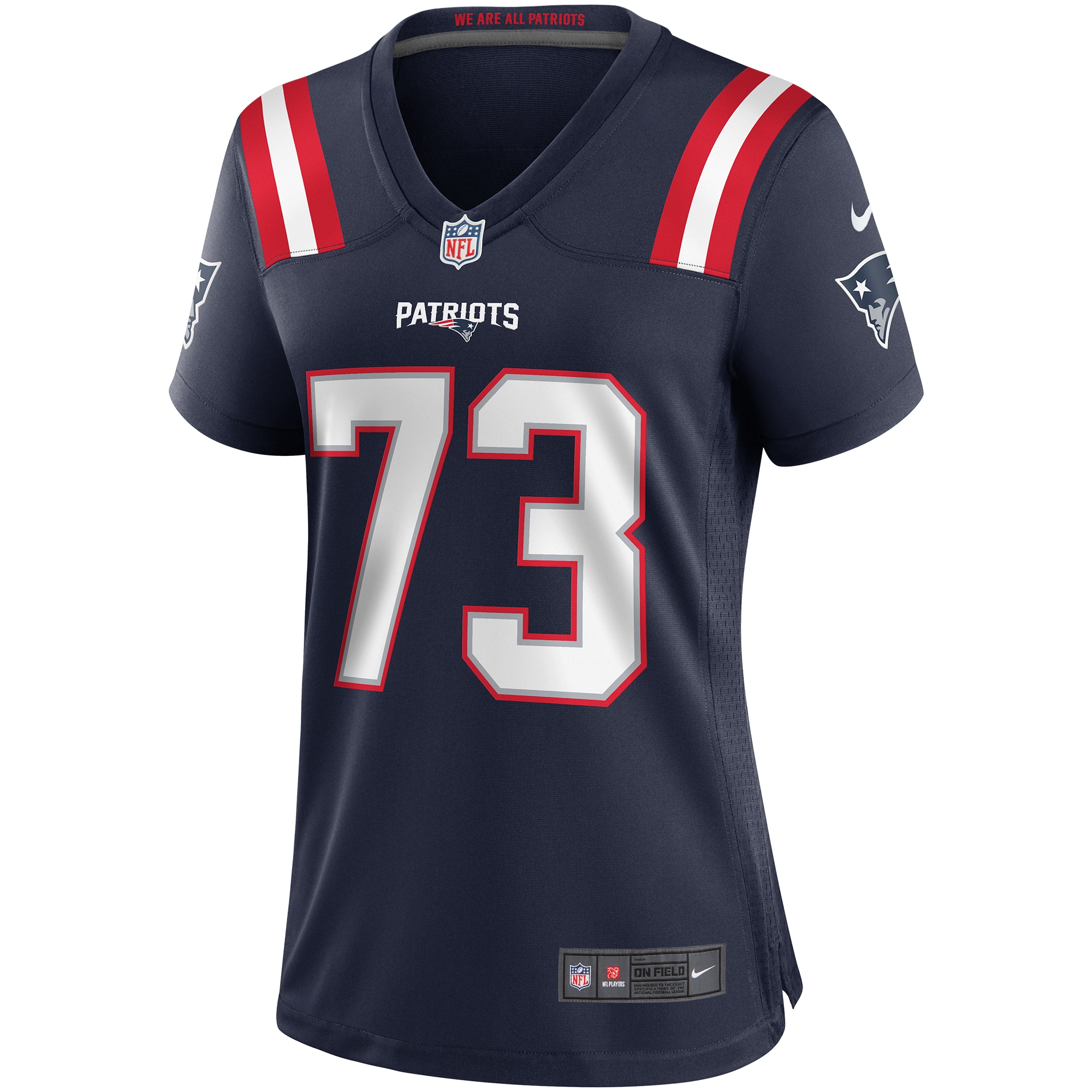 John Hannah New England Patriots Women's Game Retired Player Jersey - Navy