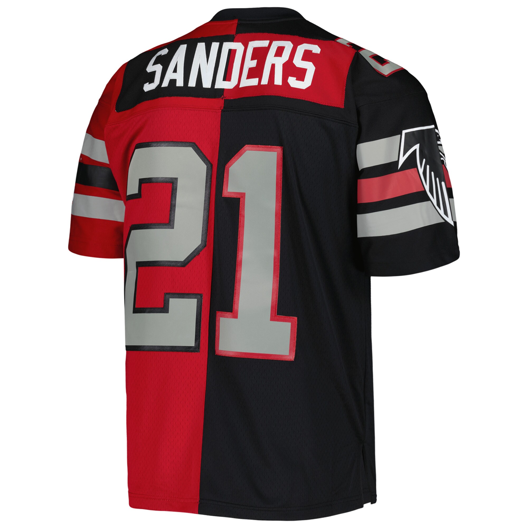 Deion Sanders Atlanta Falcons Mitchell & Ness 1989 Split Legacy Replica Jersey - Black/Red
