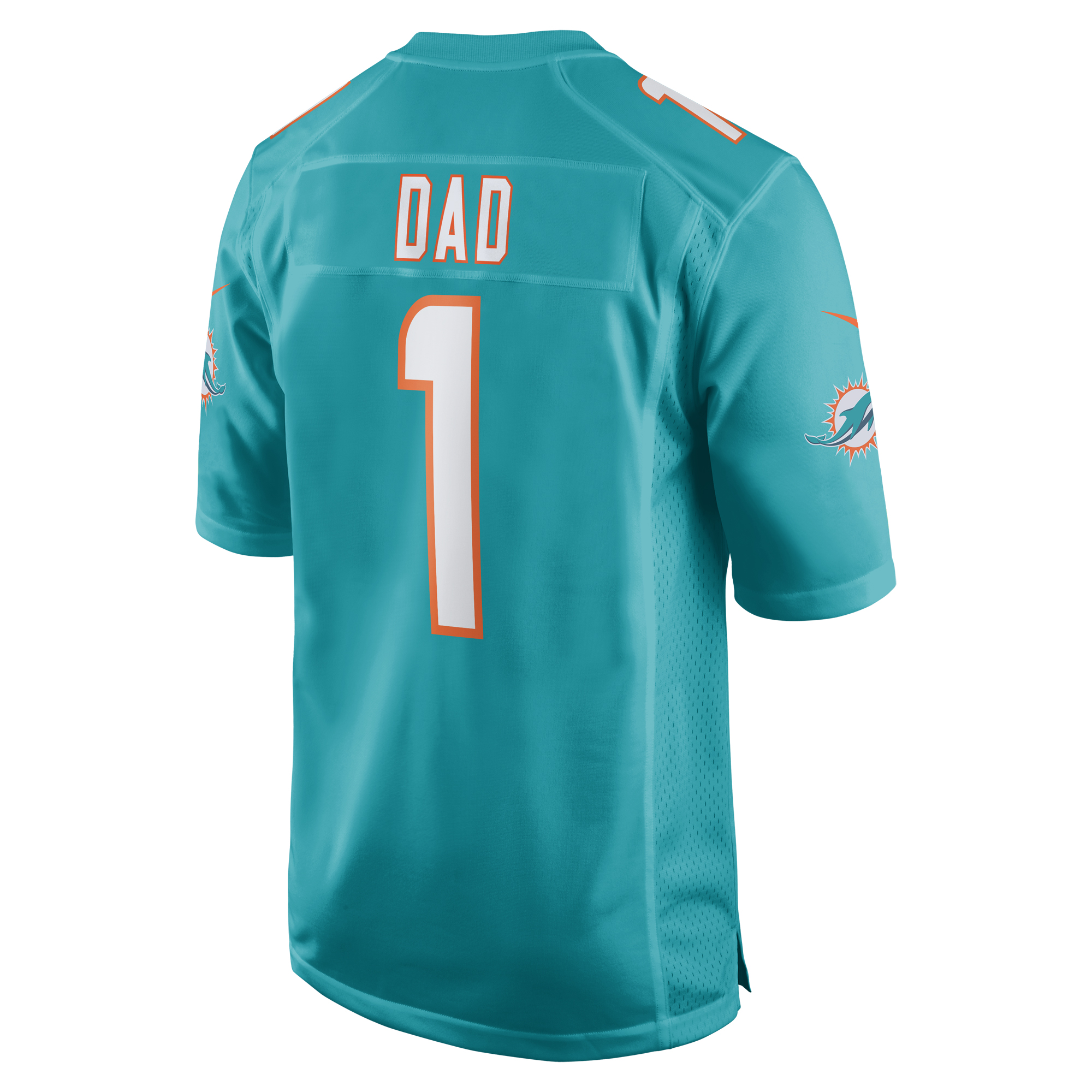 Number 1 Dad Miami DolphinsGame Jersey - Aqua