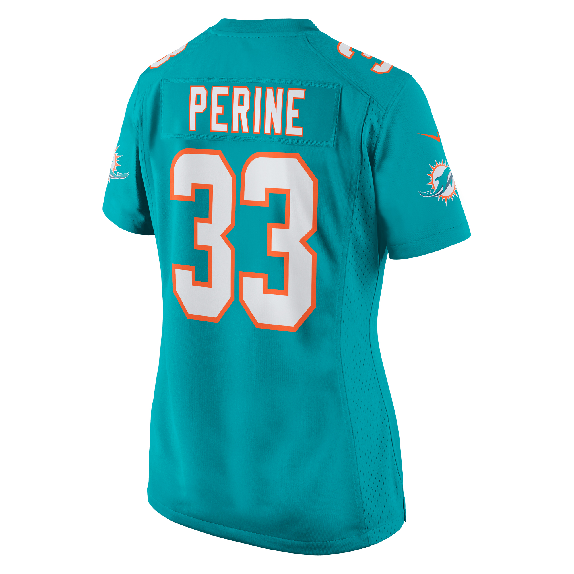 Lamical Perine Miami Dolphins Women's Home Game Player Jersey - Aqua