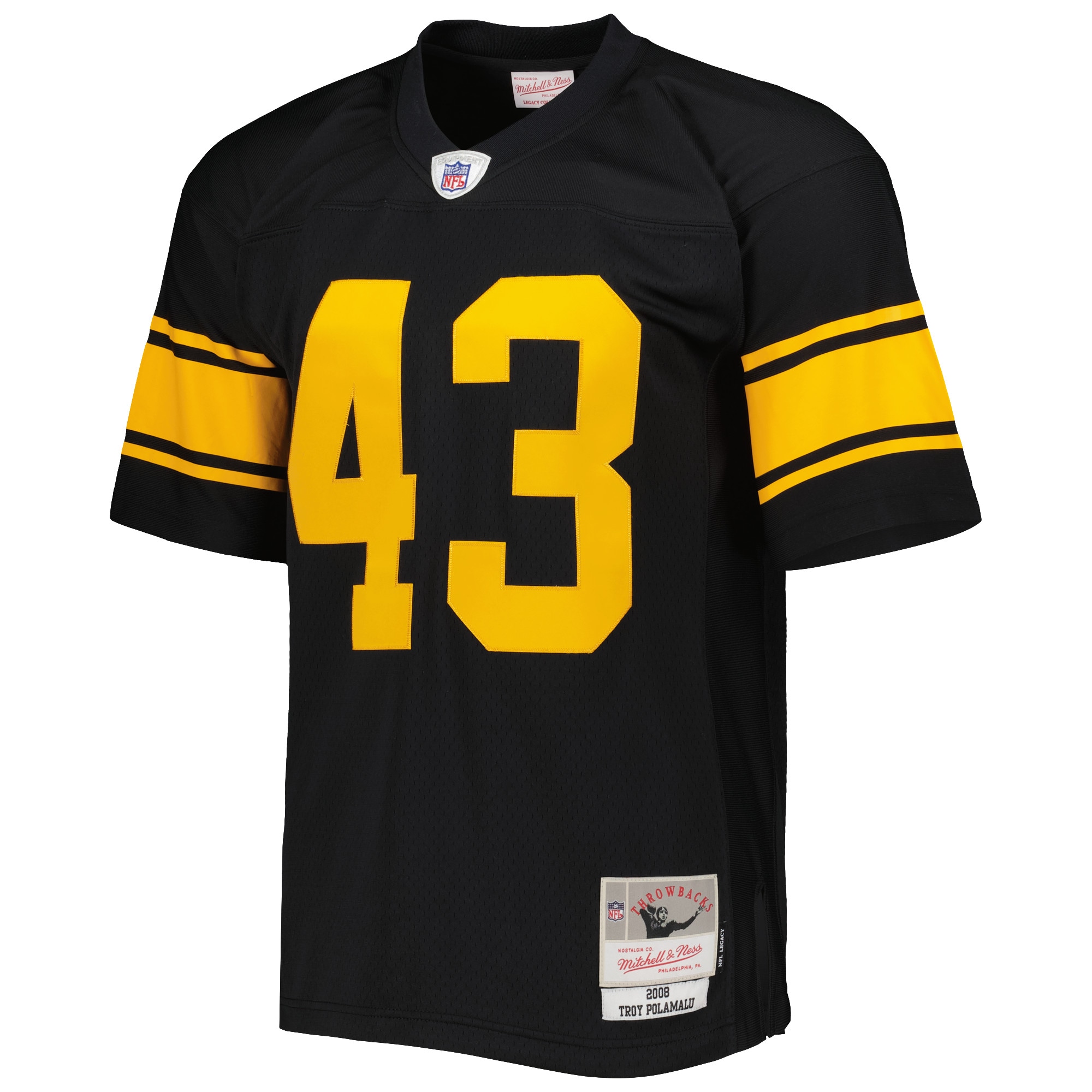 Troy Polamalu Pittsburgh Steelers Mitchell & Ness Alternate 2008 Legacy Replica Jersey - Black