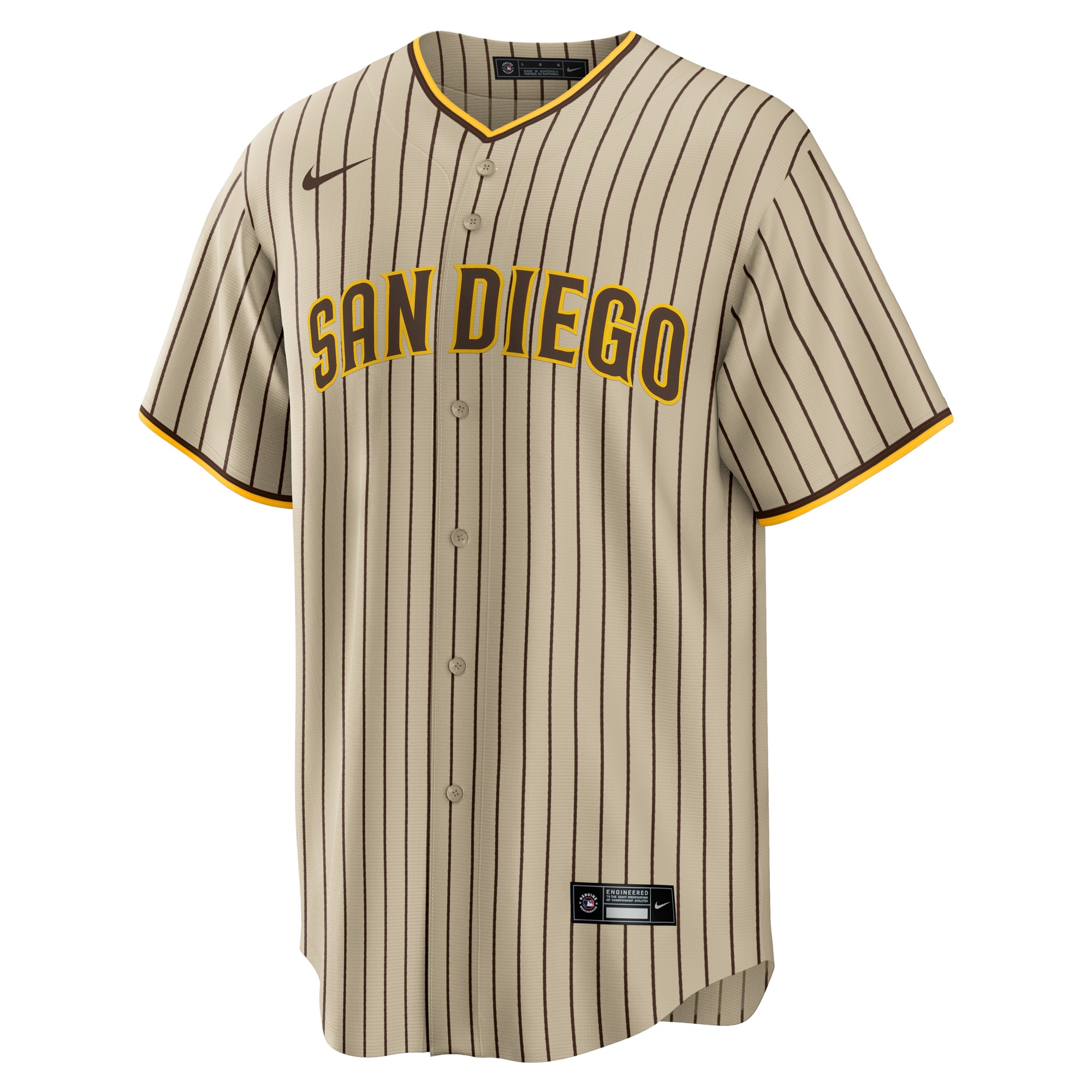 San Diego PadresRoad Custom Replica Jersey - Brown
