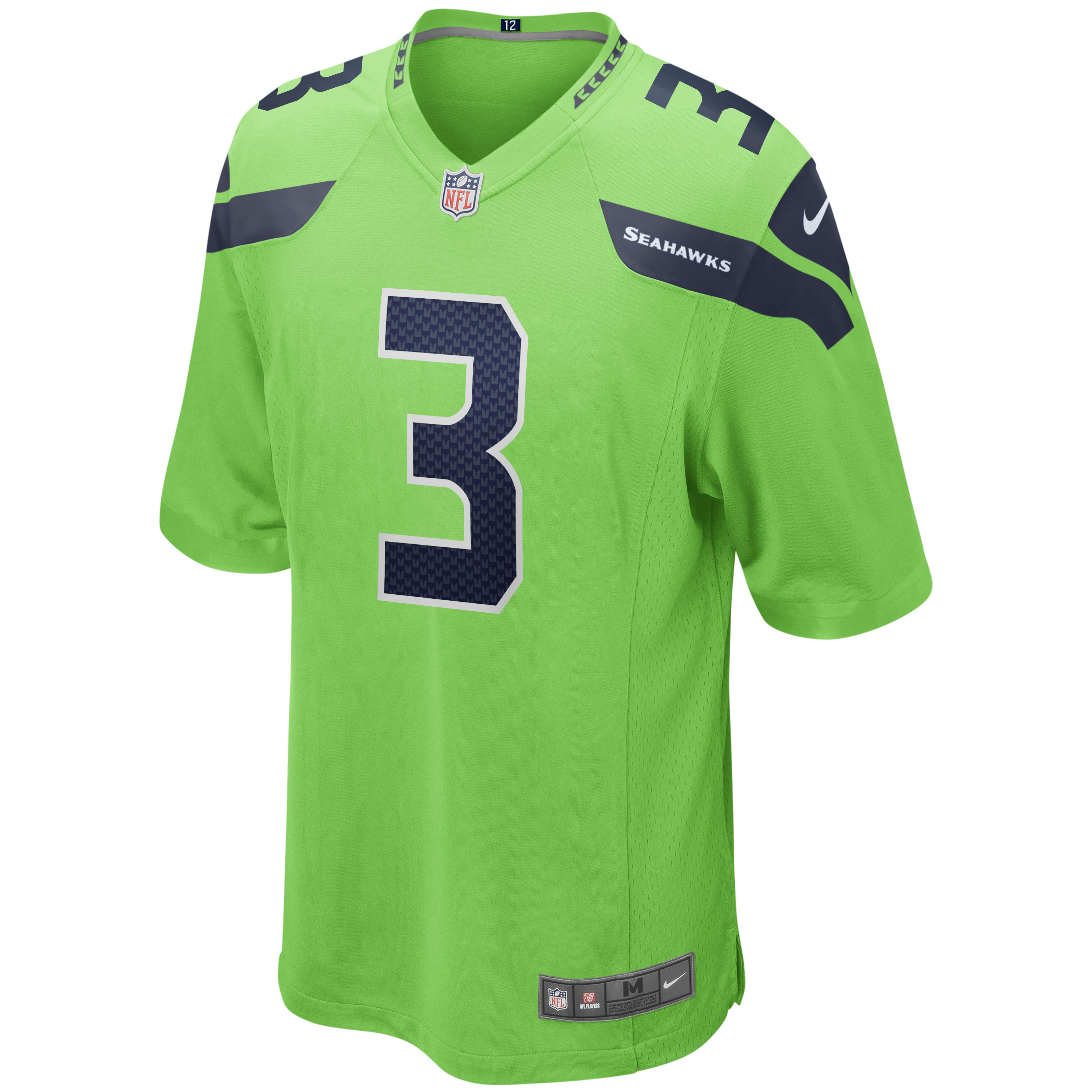 Russell Wilson Seattle SeahawksAlternate Game Jersey - Neon Green