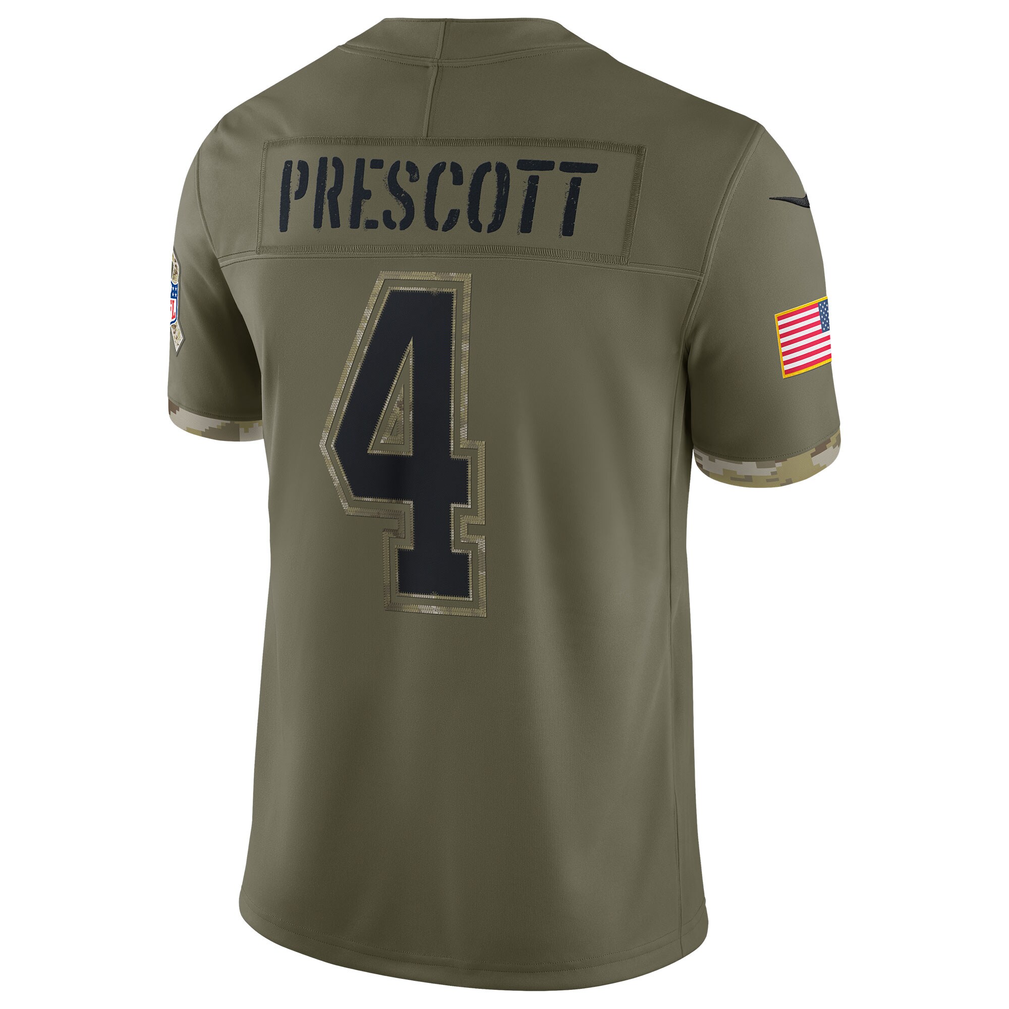 Dak Prescott Dallas CowboysYouth 2022 Salute To Service Player Limited Jersey - Olive