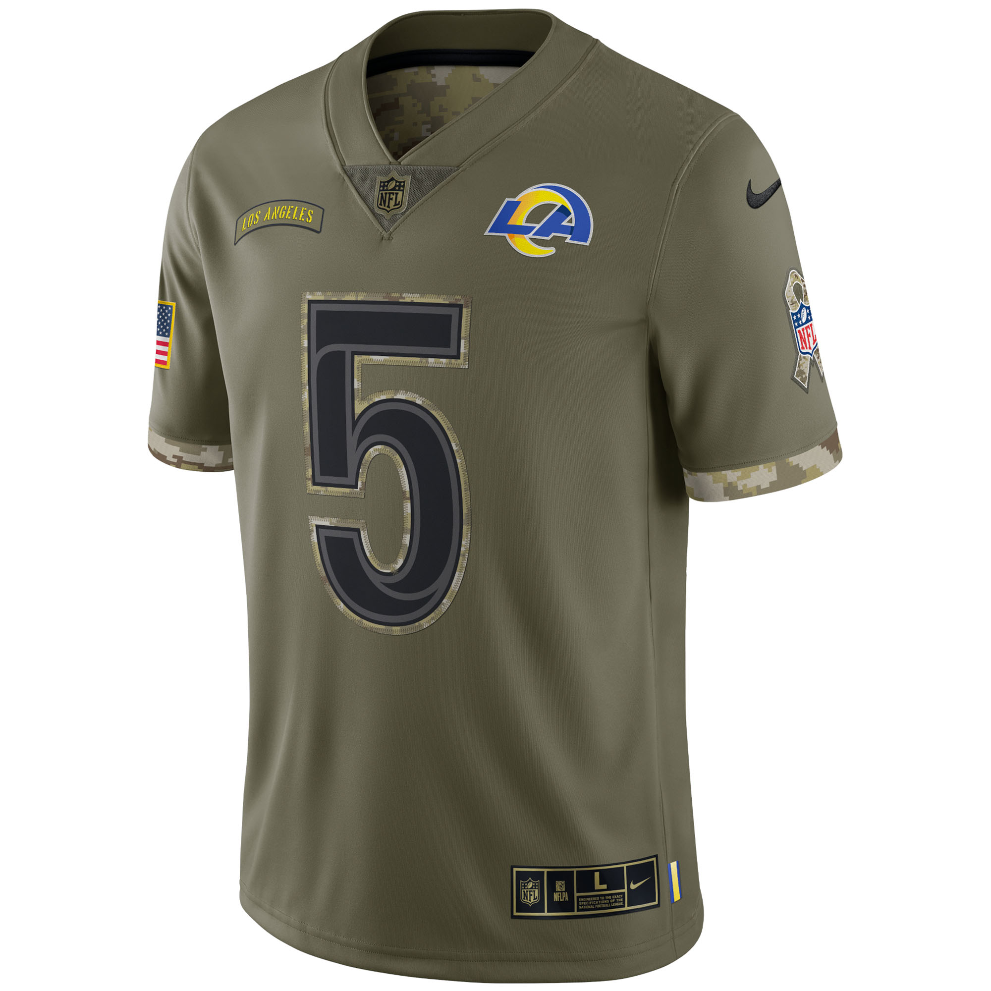 Jalen Ramsey Los Angeles Rams2022 Salute To Service Limited Jersey - Olive