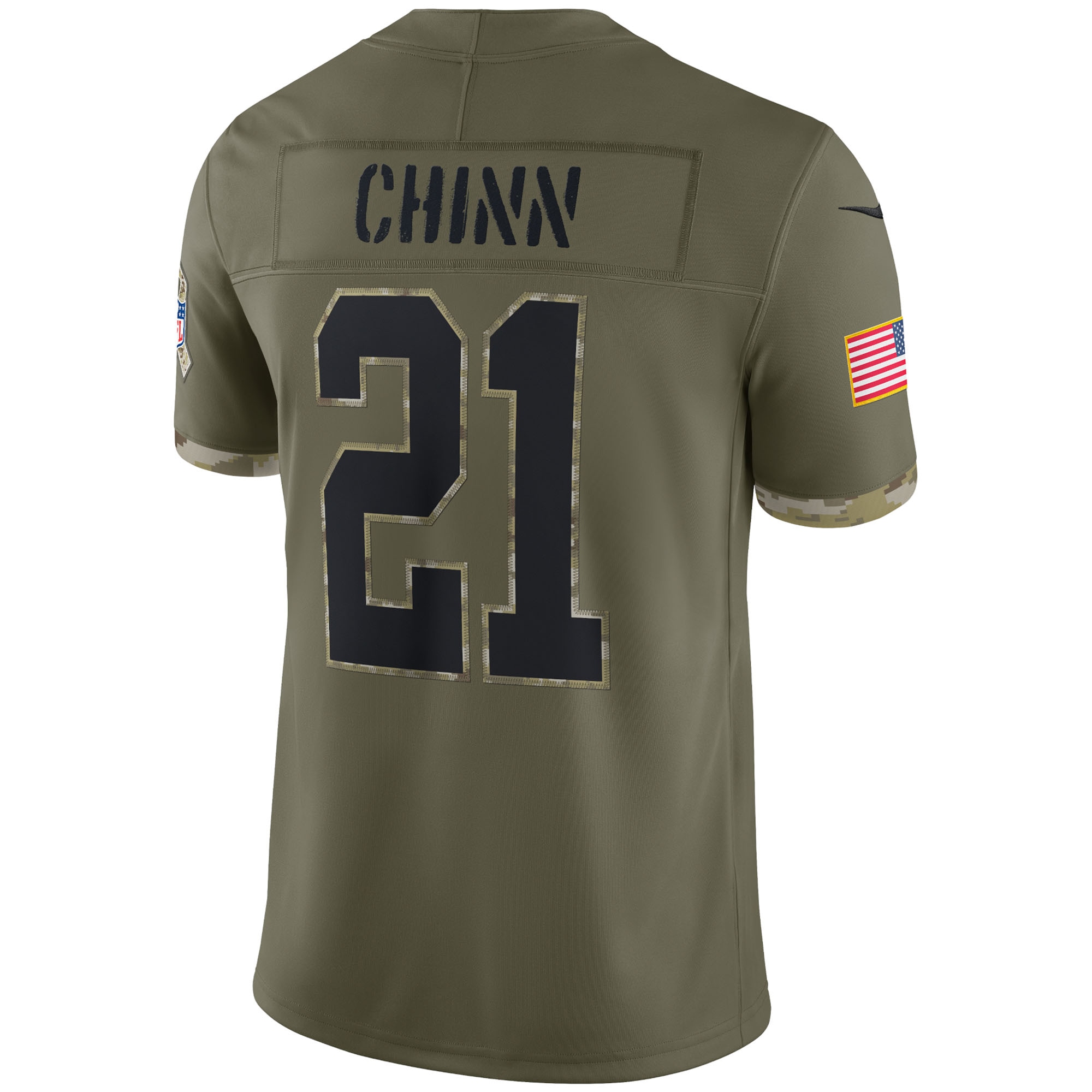 Jeremy Chinn Carolina Panthers2022 Salute To Service Limited Jersey - Olive