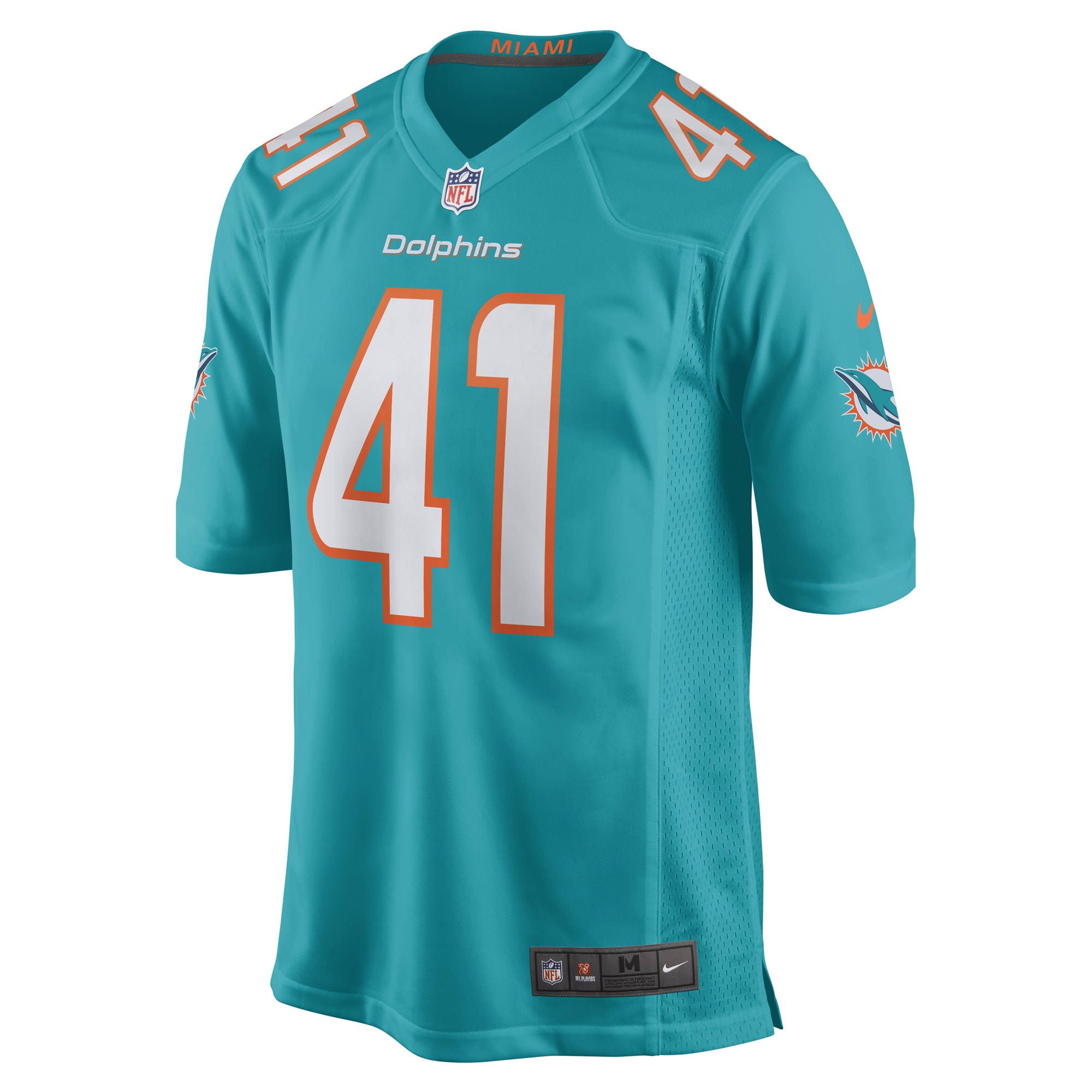 Channing Tindall Miami DolphinsGame Player Jersey - Aqua