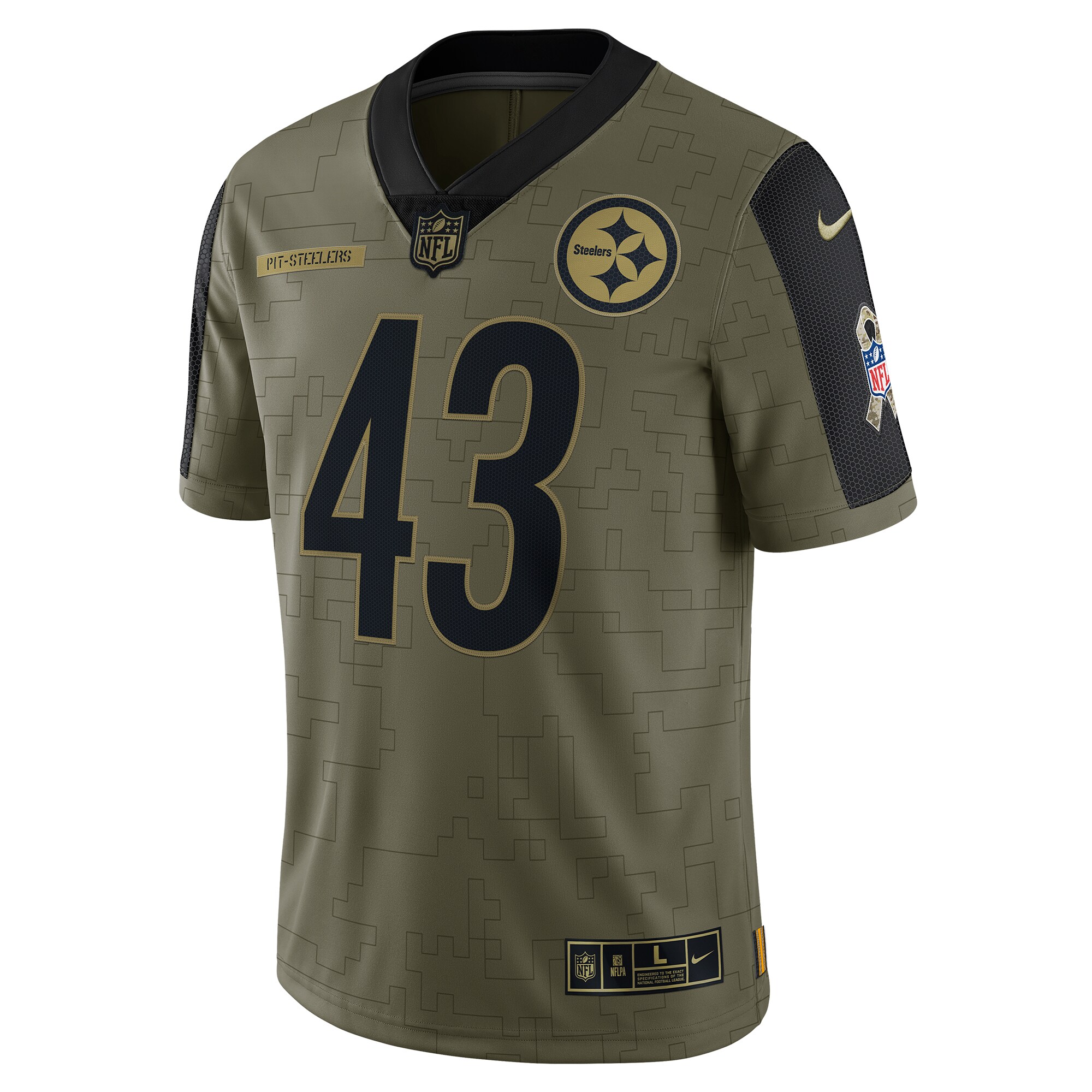 Troy Polamalu Pittsburgh Steelers2021 Salute To Service Retired Player Limited Jersey - Olive