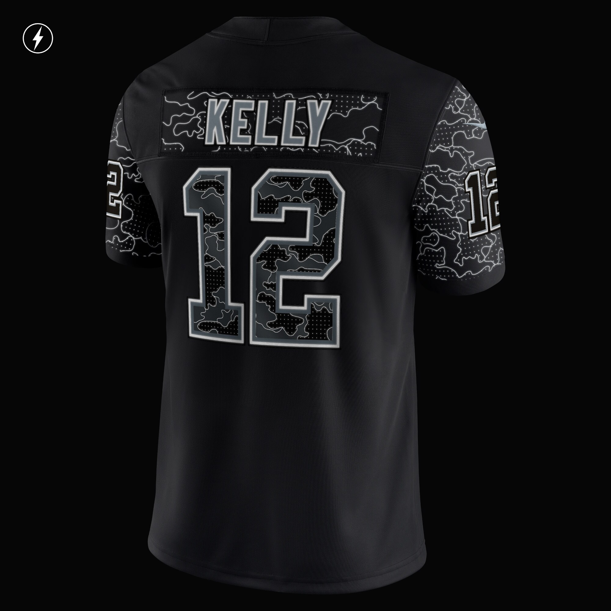Jim Kelly Buffalo BillsRetired Player RFLCTV Limited Jersey - Black