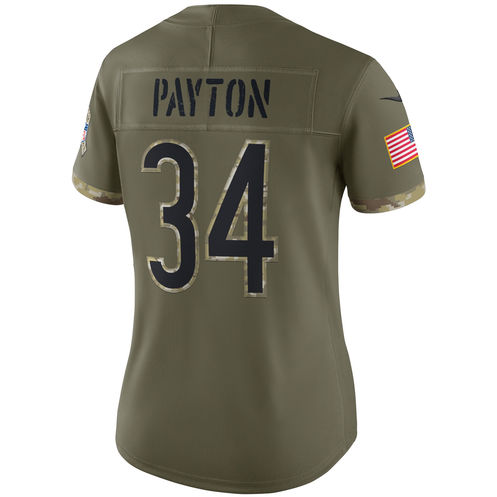 Walter Payton Chicago Bears Women's 2022 Salute To Service Retired Player Limited Jersey - Olive