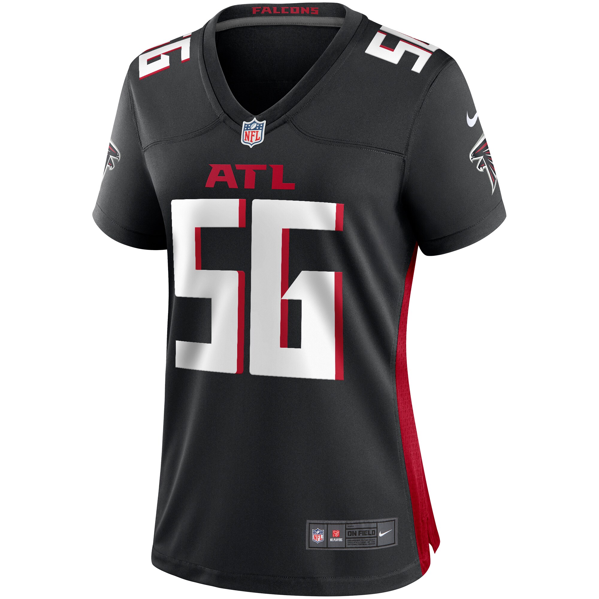 Keith Brooking Atlanta Falcons Women's Game Retired Player Jersey - Black