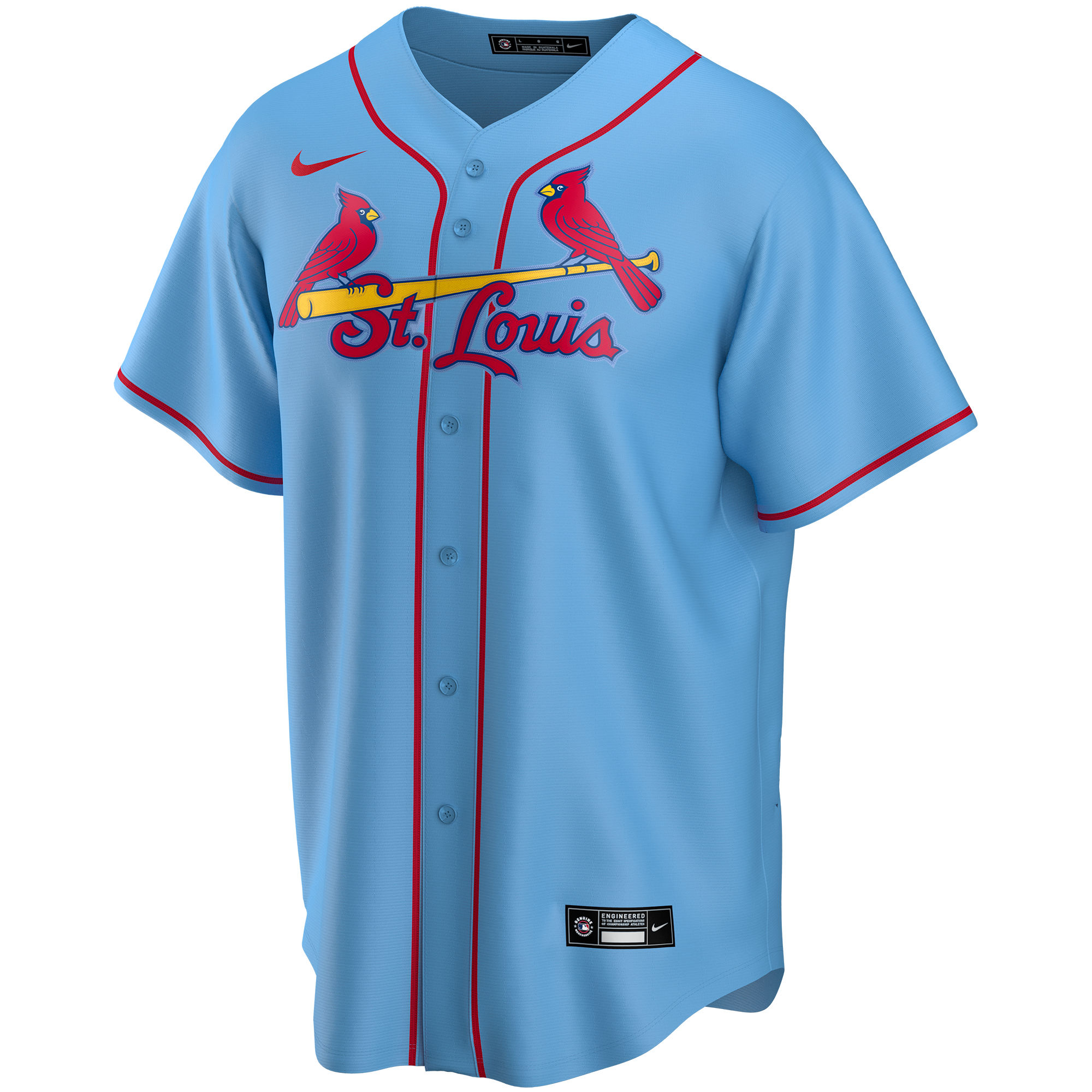 St. Louis CardinalsAlternate Replica Custom Jersey - Light Blue