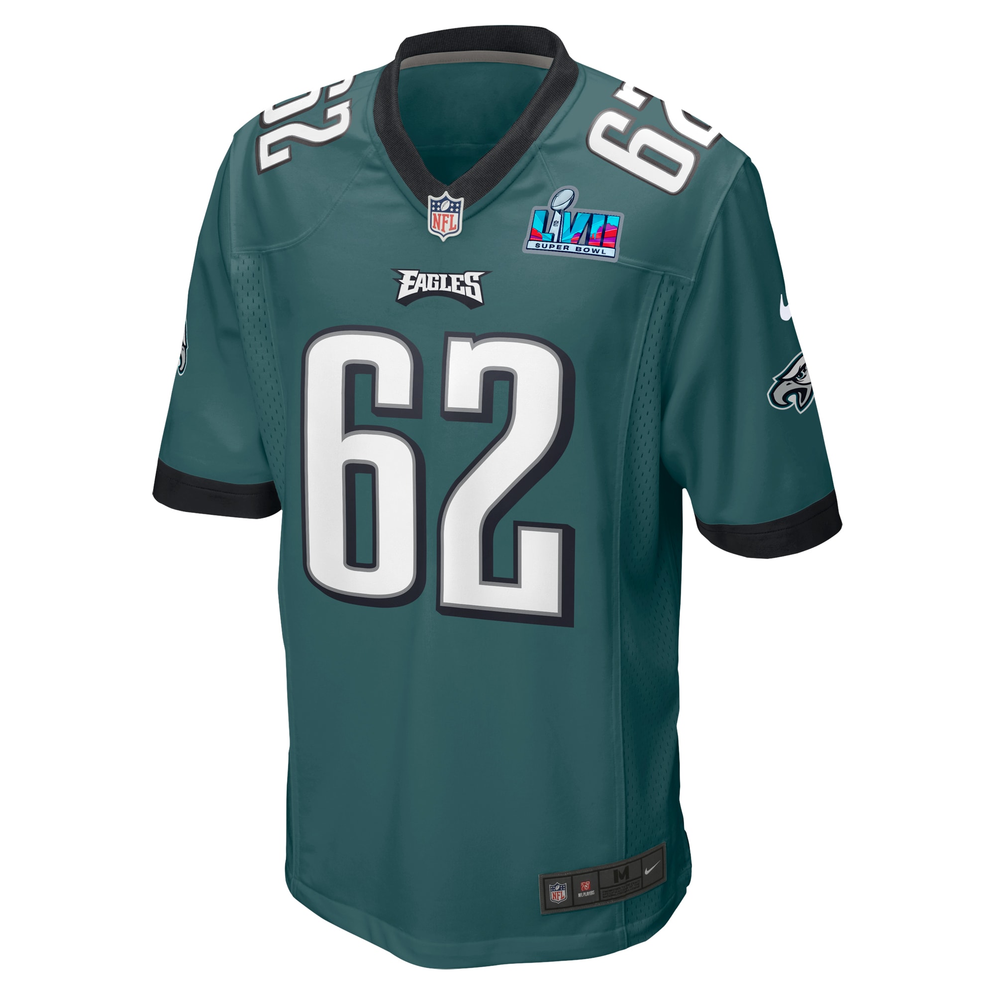 Jason Kelce Philadelphia EaglesSuper Bowl LVII Patch Game Jersey - Midnight Green