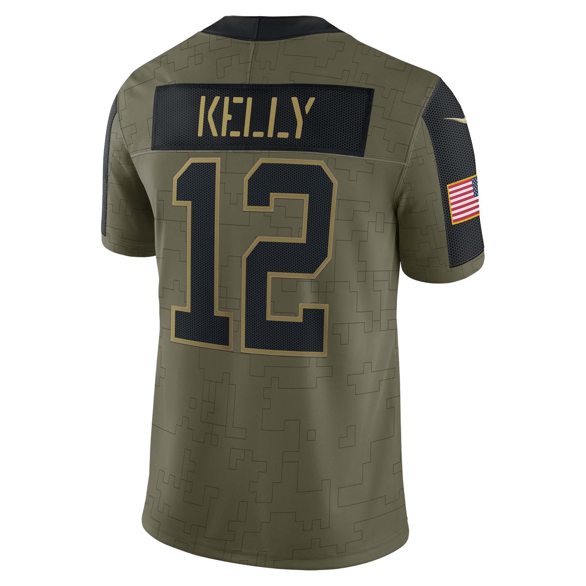 Jim Kelly Buffalo Bills2021 Salute To Service Retired Player Limited Jersey - Olive