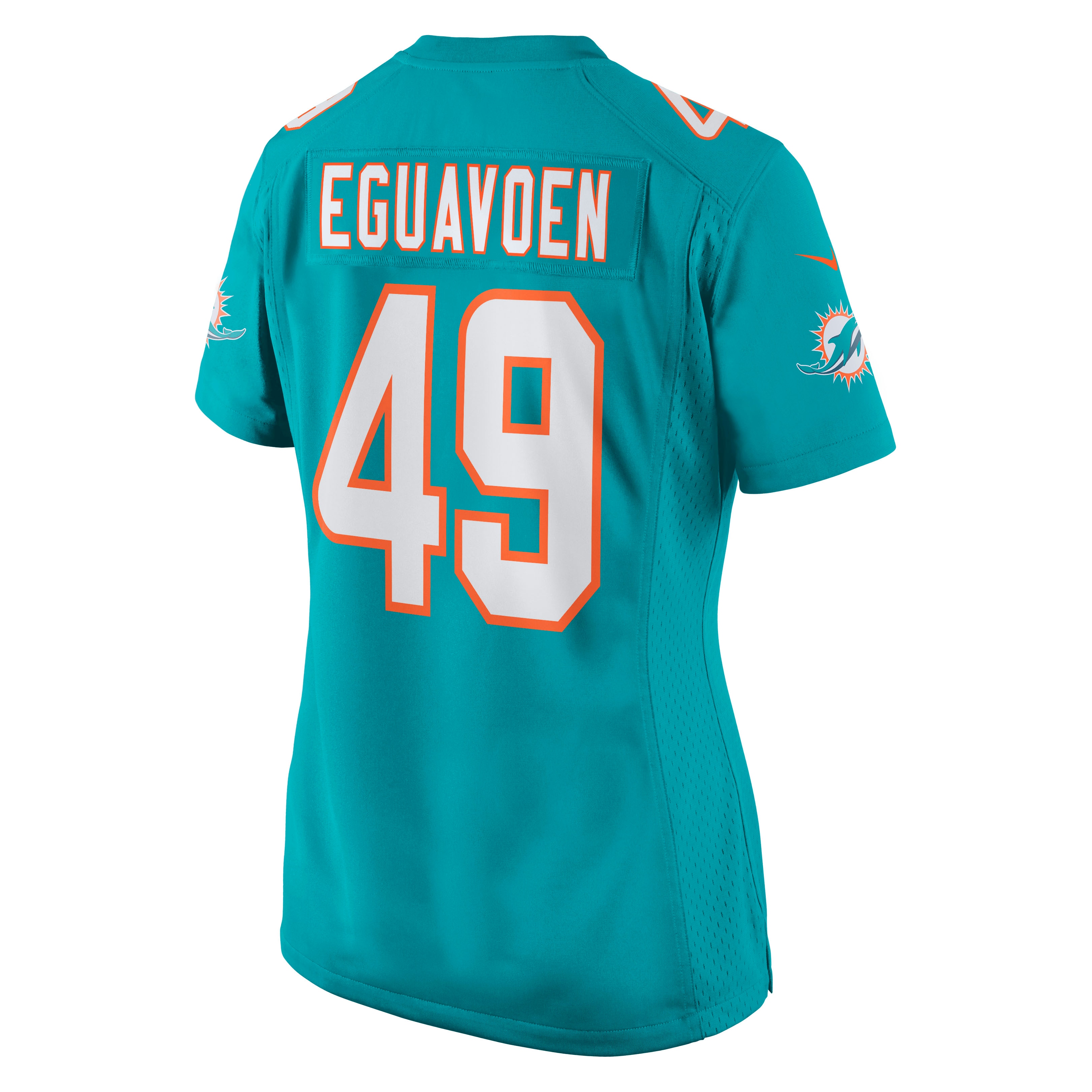 Sam Eguavoen Miami Dolphins Women's Game Jersey - Aqua