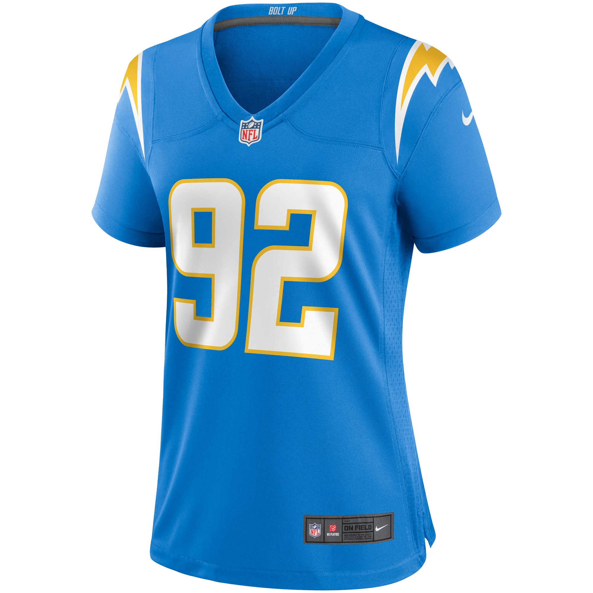 Joe Gaziano Los Angeles Chargers Women's Game Jersey - Powder Blue