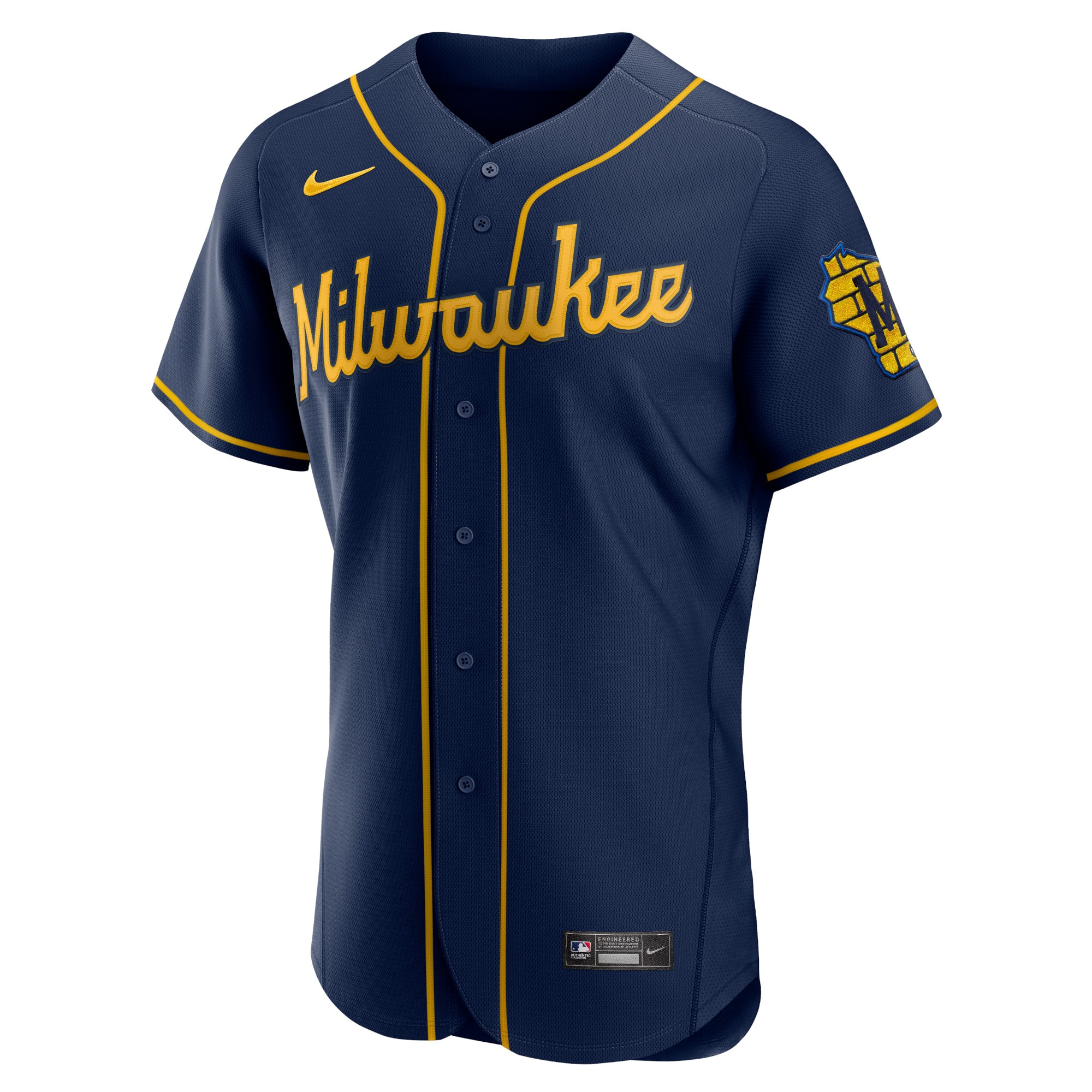 Milwaukee BrewersAlternate Authentic Team Logo Jersey - Navy