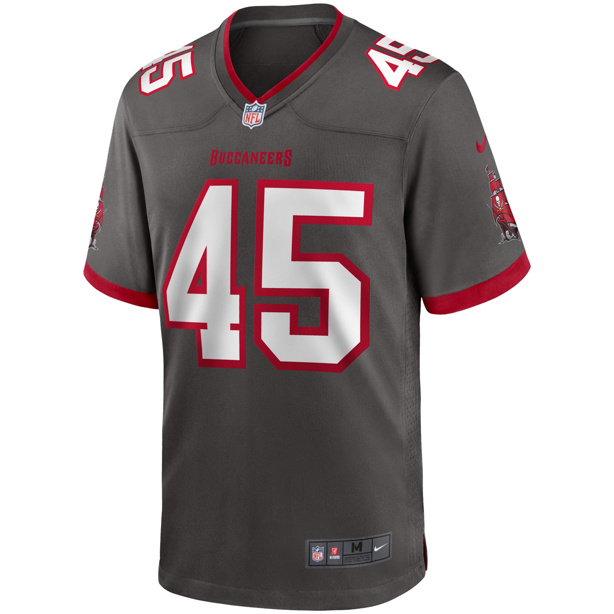 Devin White Tampa Bay BuccaneersGame Jersey - Pewter
