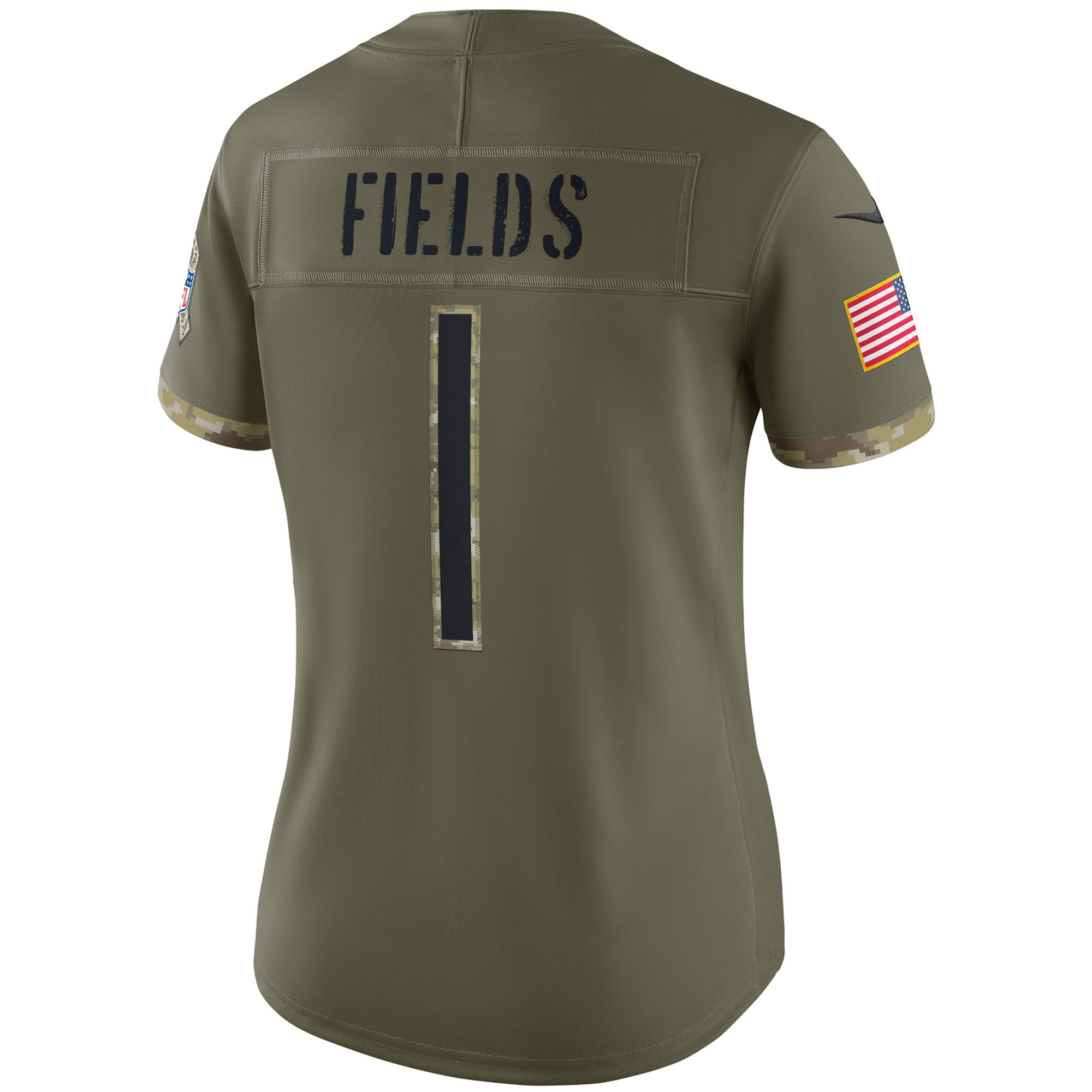 Justin Fields Chicago Bears Women's 2022 Salute To Service Limited Jersey - Olive