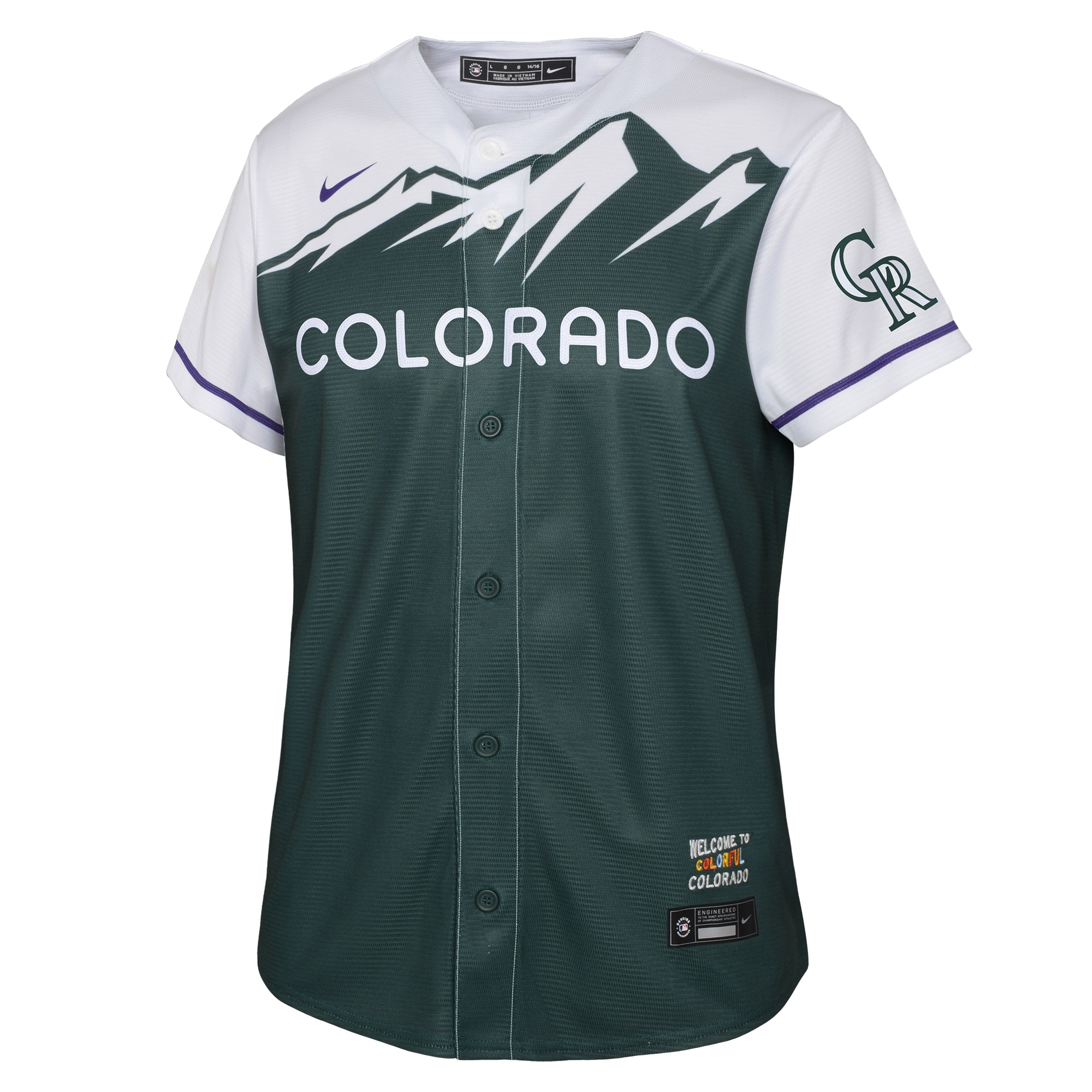 Colorado RockiesYouth 2022 City Connect Replica Team Jersey - Green