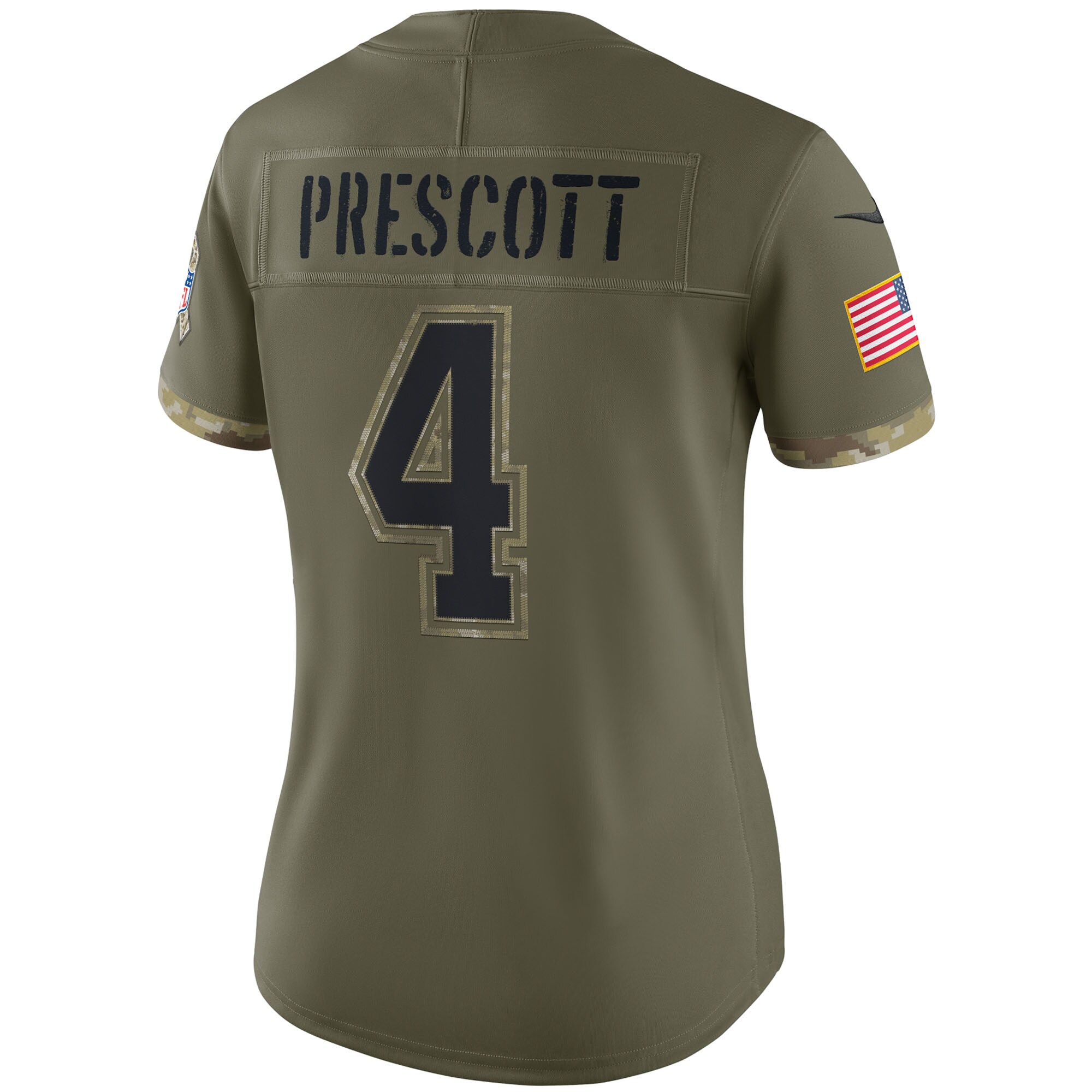 Dak Prescott Dallas Cowboys Women's 2022 Salute To Service Limited Jersey - Olive
