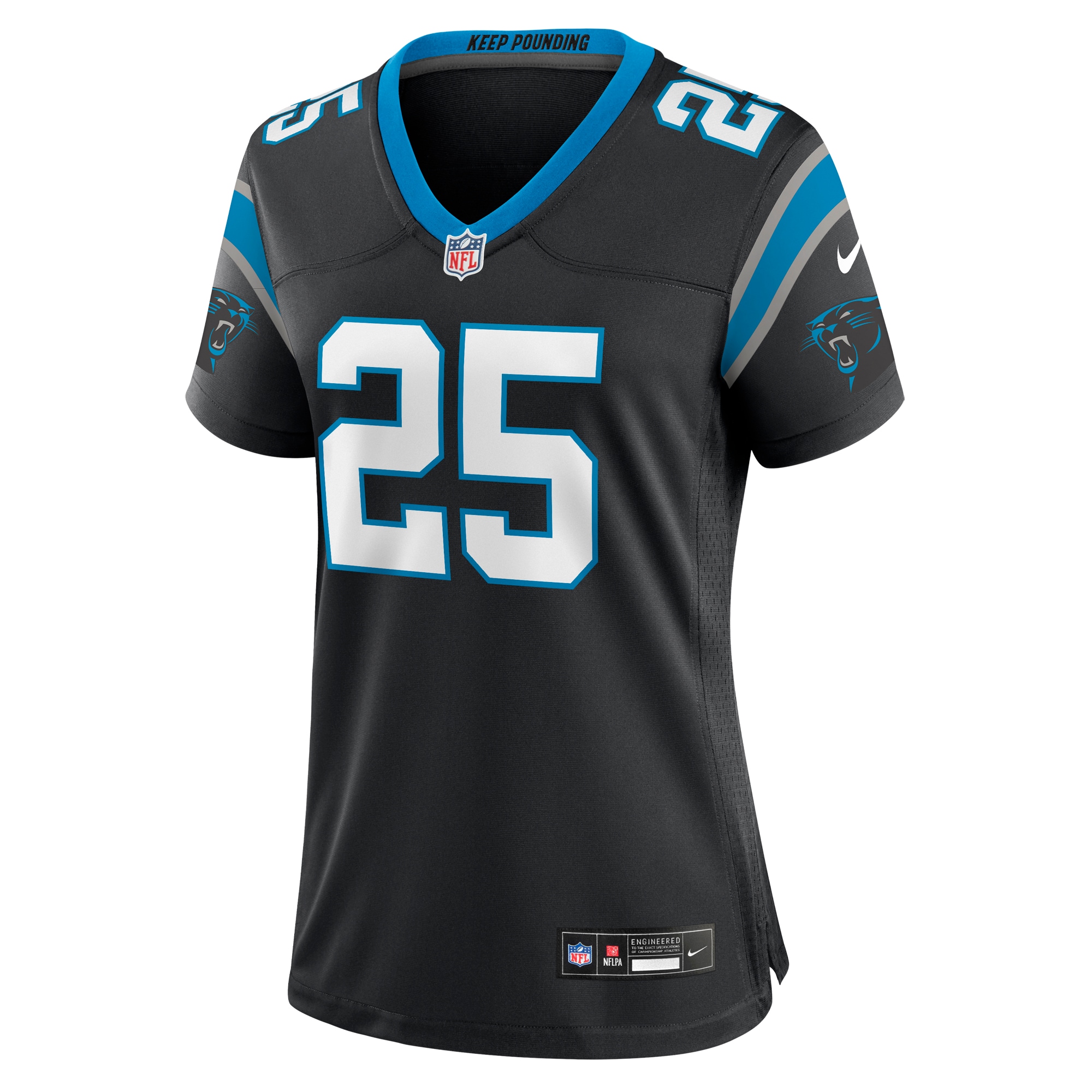 Xavier Woods Carolina Panthers Women's Team Game Jersey - Black