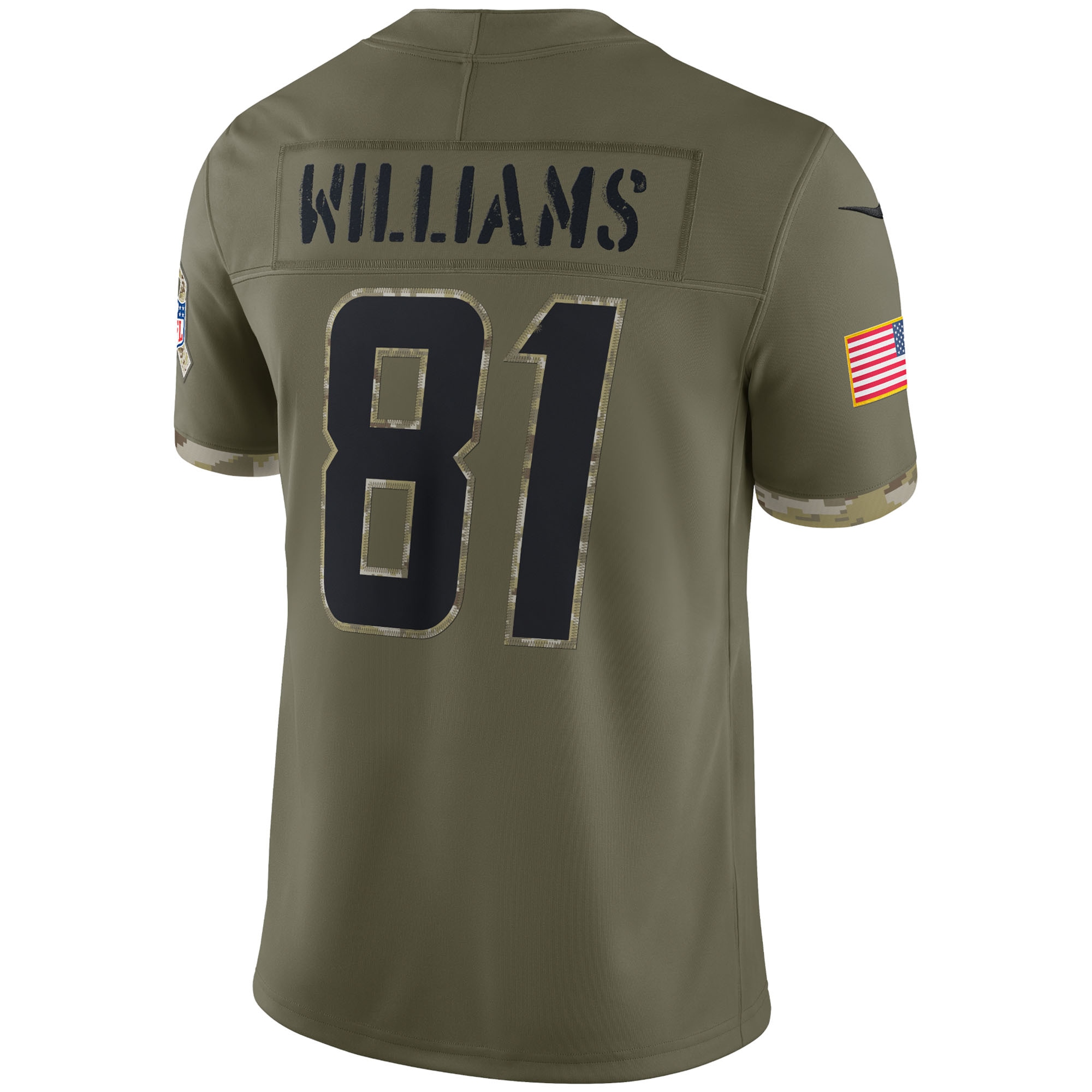 Mike Williams Los Angeles Chargers2022 Salute To Service Limited Jersey - Olive