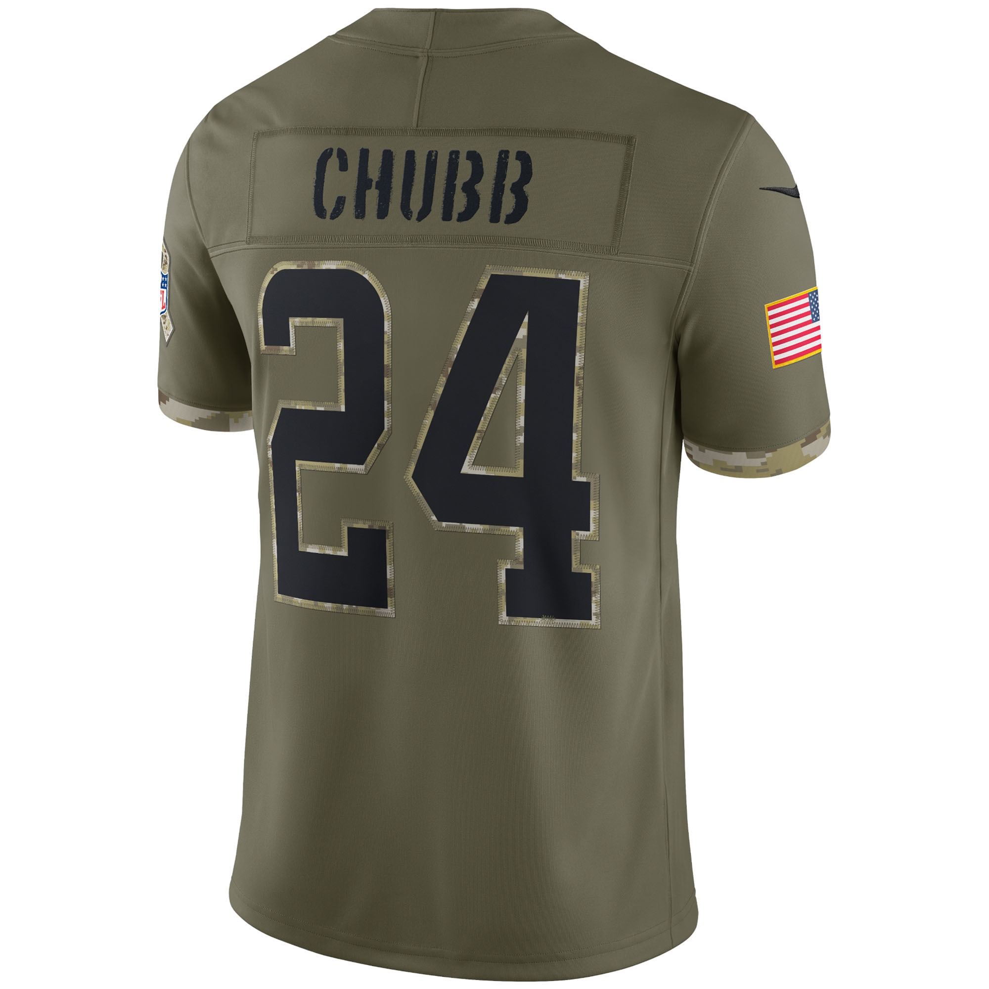 Nick Chubb Cleveland Browns2022 Salute To Service Limited Jersey - Olive