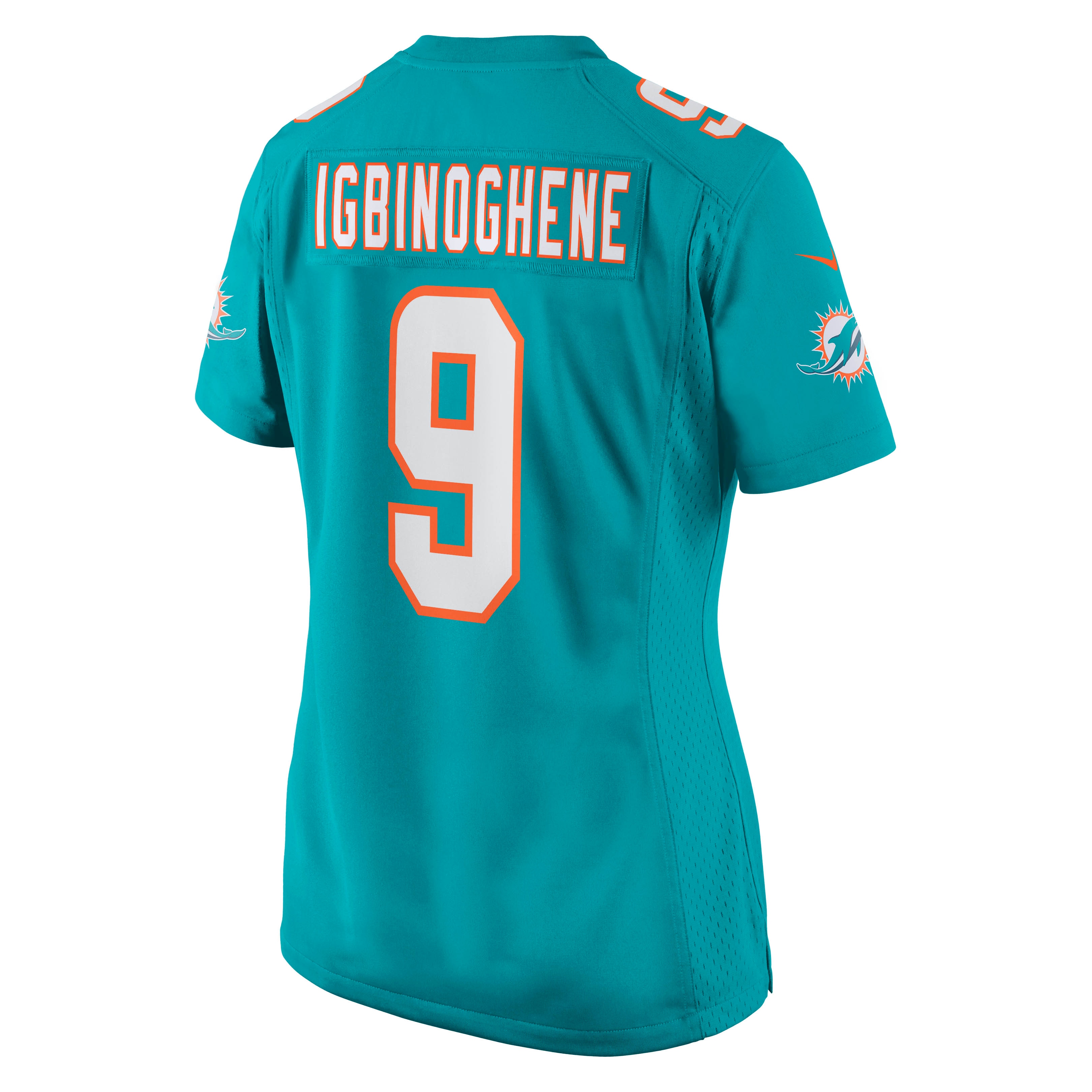 Noah Igbinoghene Miami Dolphins Women's Game Player Jersey - Aqua