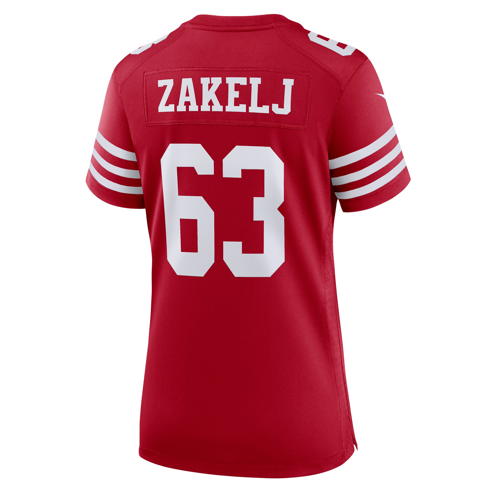 Nick Zakelj San Francisco 49ers Women's Game Player Jersey - Scarlet