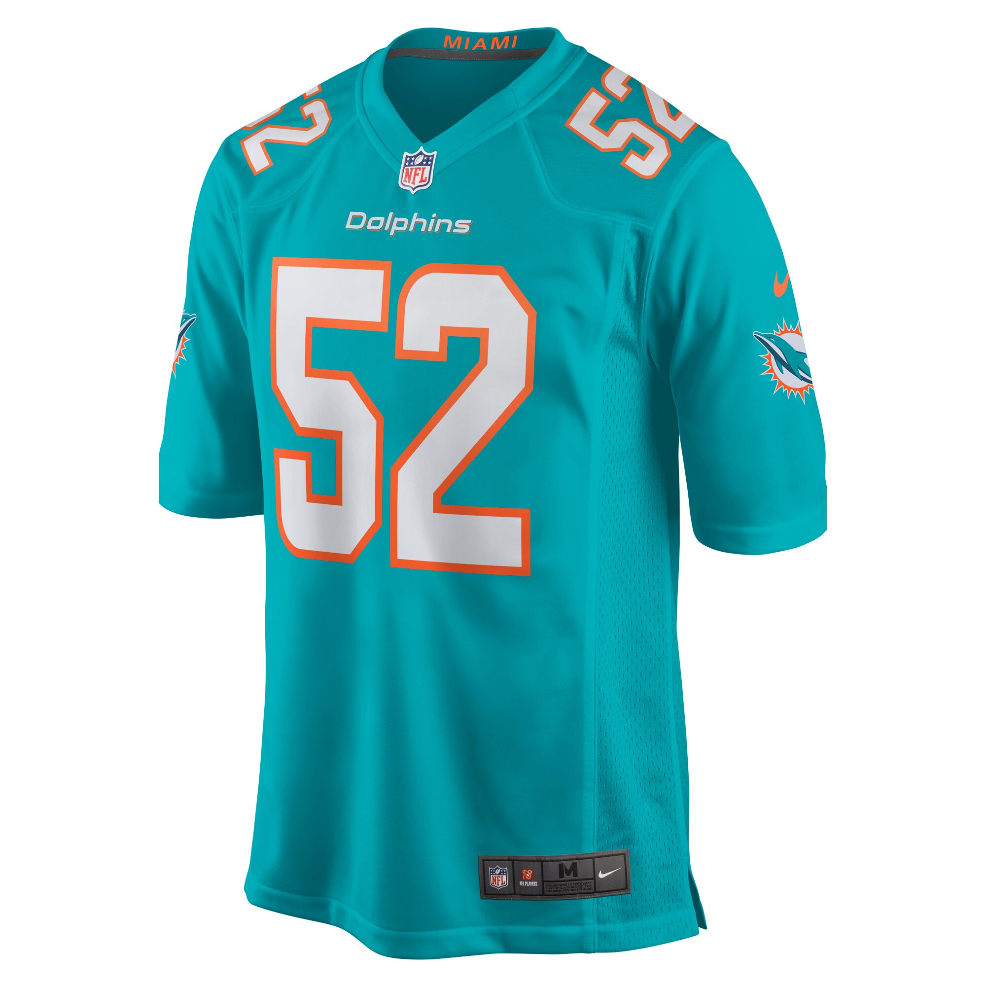 Elandon Roberts Miami DolphinsGame Player Jersey - Aqua