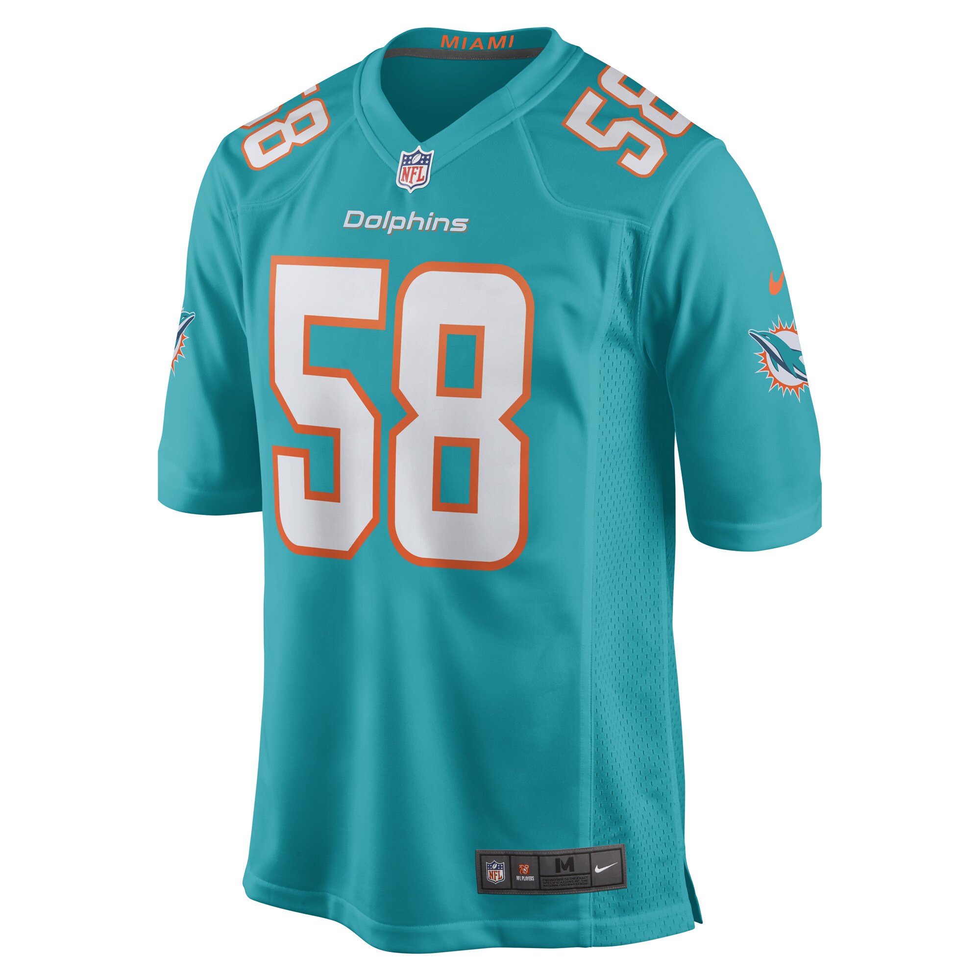 Connor Williams Miami DolphinsGame Player Jersey - Aqua