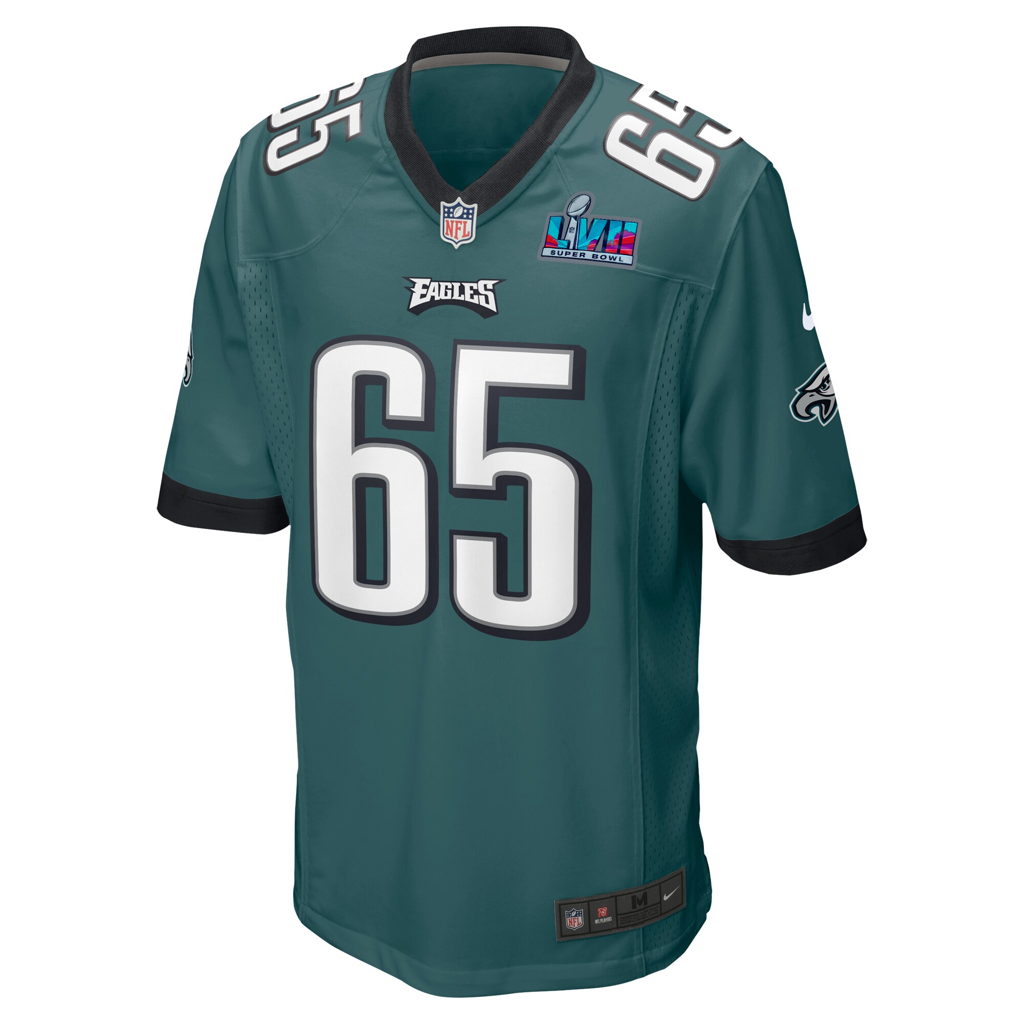 Lane Johnson Philadelphia EaglesSuper Bowl LVII Patch Game Jersey - Midnight Green