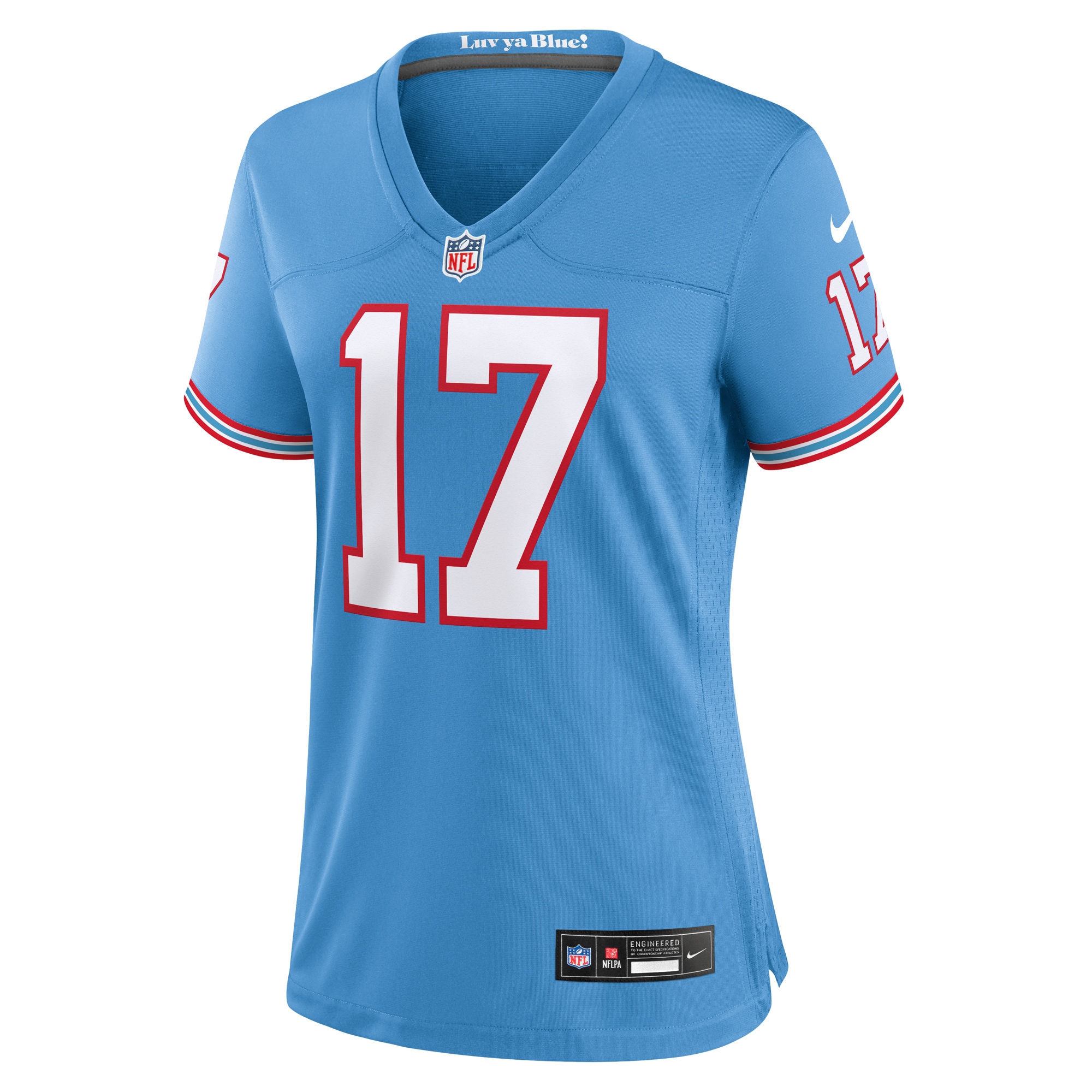 Ryan Tannehill Tennessee Titans Women's Oilers Throwback Player Game Jersey - Light Blue
