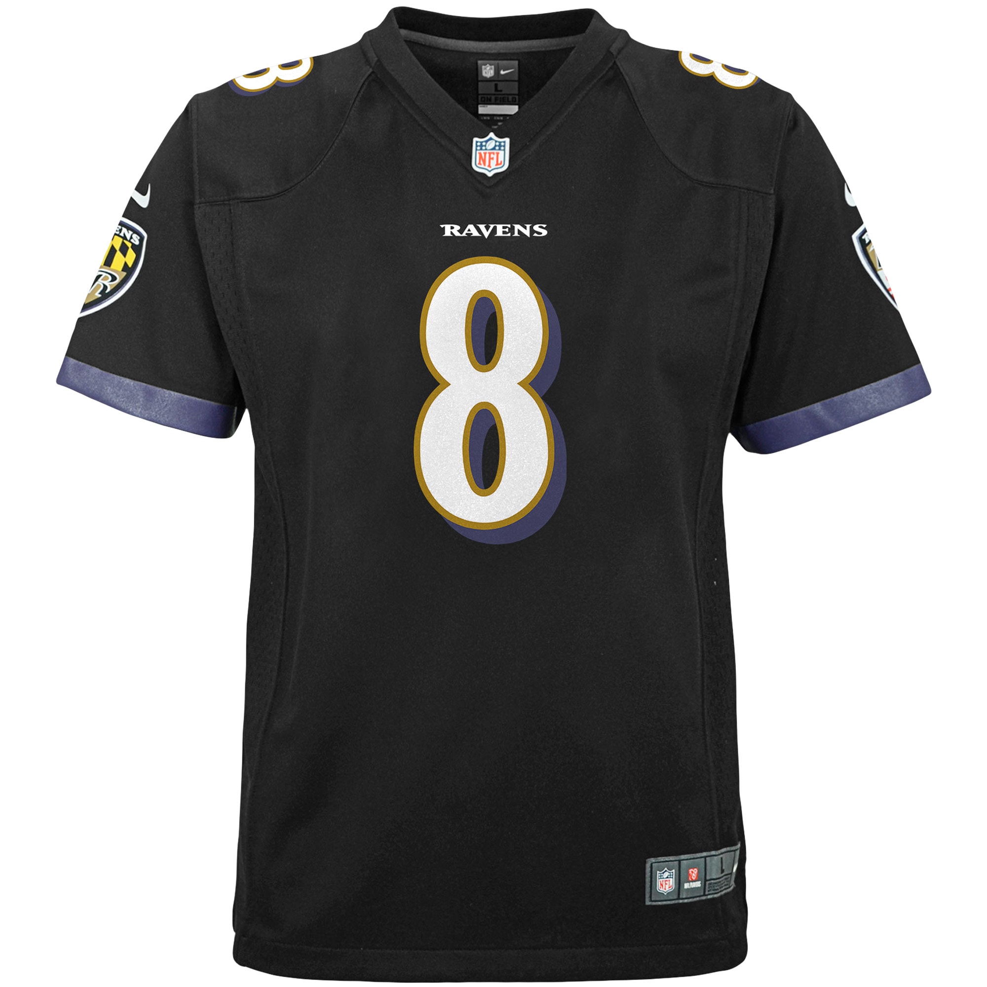 Lamar Jackson Baltimore RavensYouth Game Jersey - Black