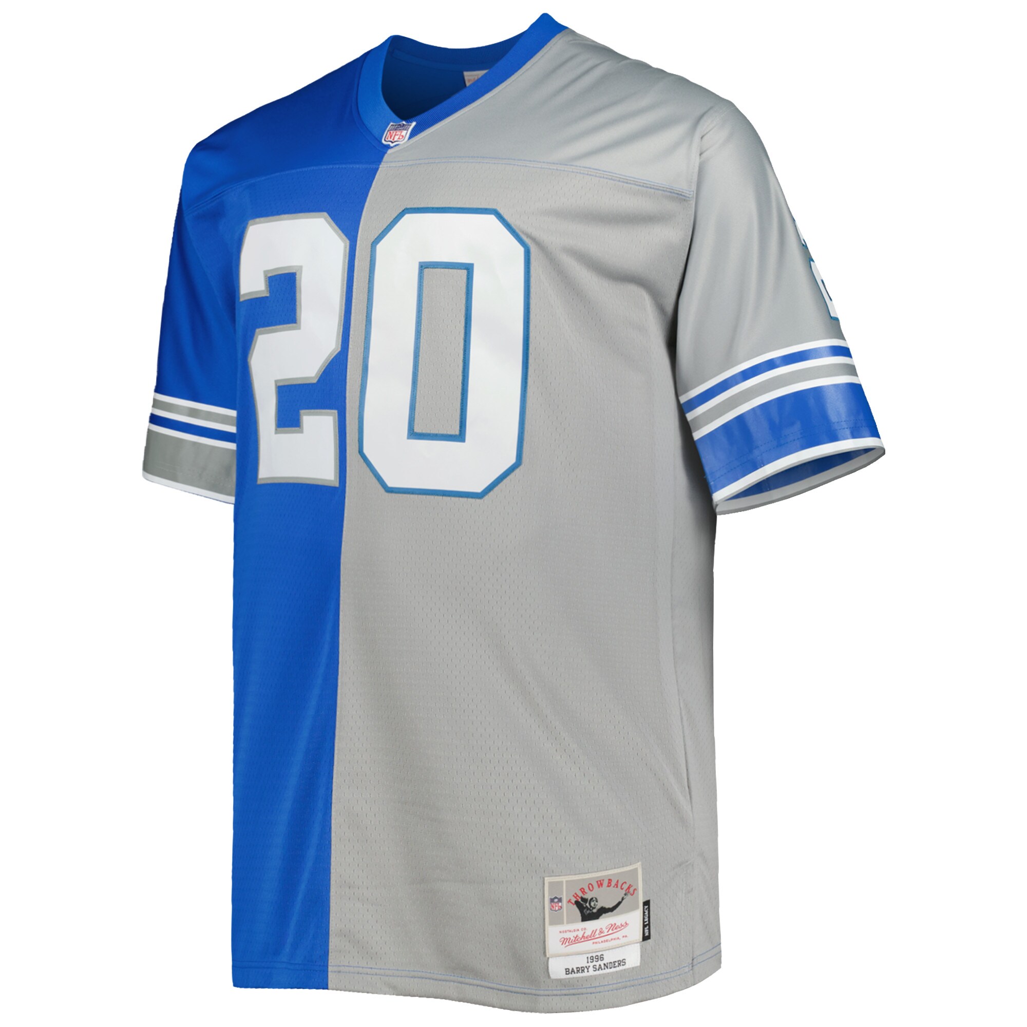 Barry Sanders Detroit Lions Mitchell & Ness Big & Tall Split Legacy Retired Player Replica Jersey - Blue/Silver
