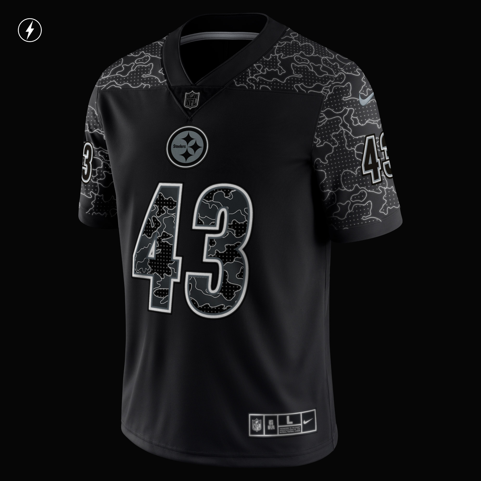 Troy Polamalu Pittsburgh SteelersRetired Player RFLCTV Limited Jersey - Black