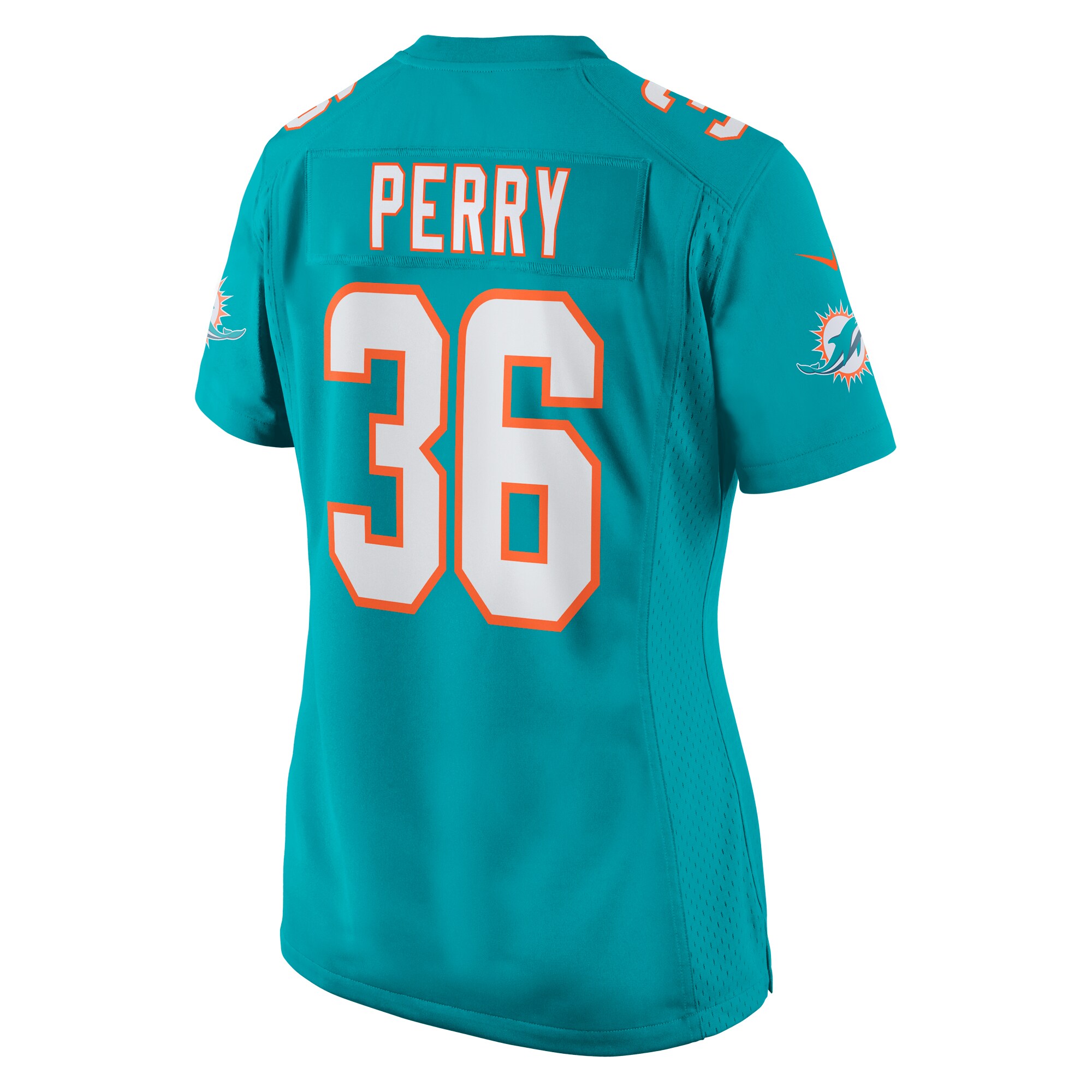 Jamal Perry Miami Dolphins Women's Home Game Player Jersey - Aqua