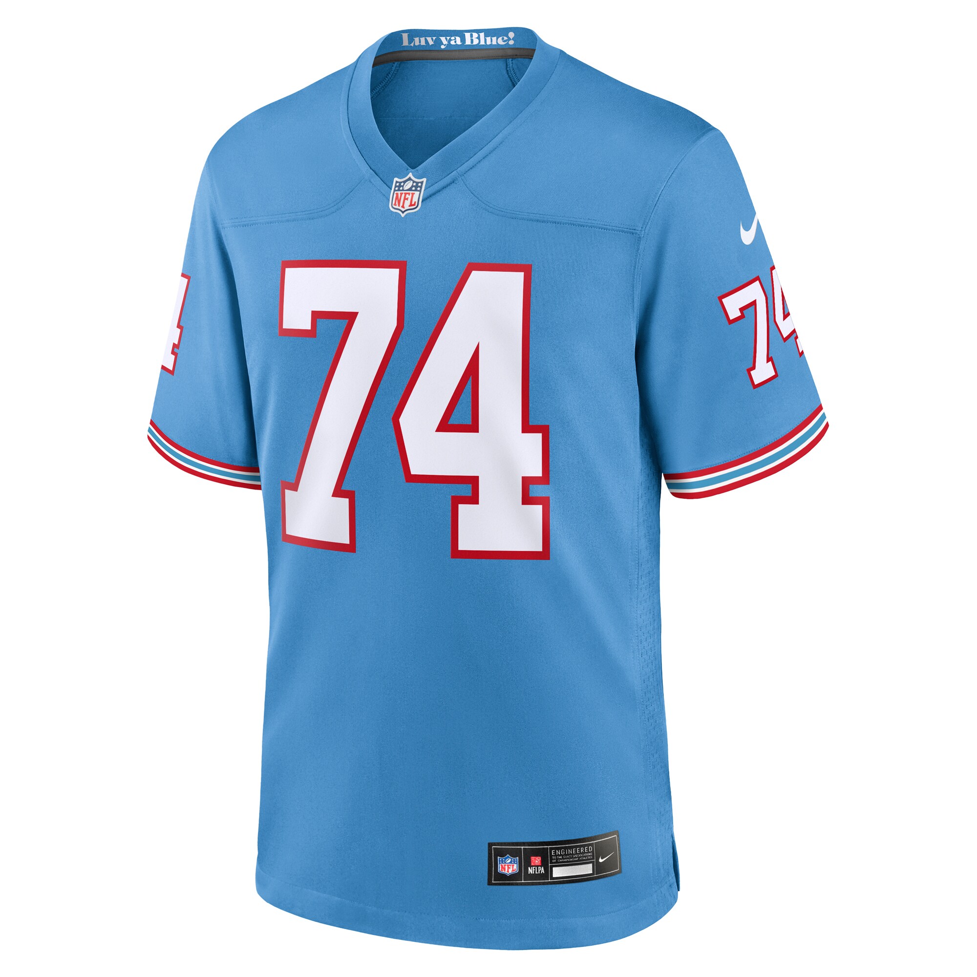 Bruce Matthews Tennessee TitansOilers Throwback Retired Player Game Jersey - Light Blue