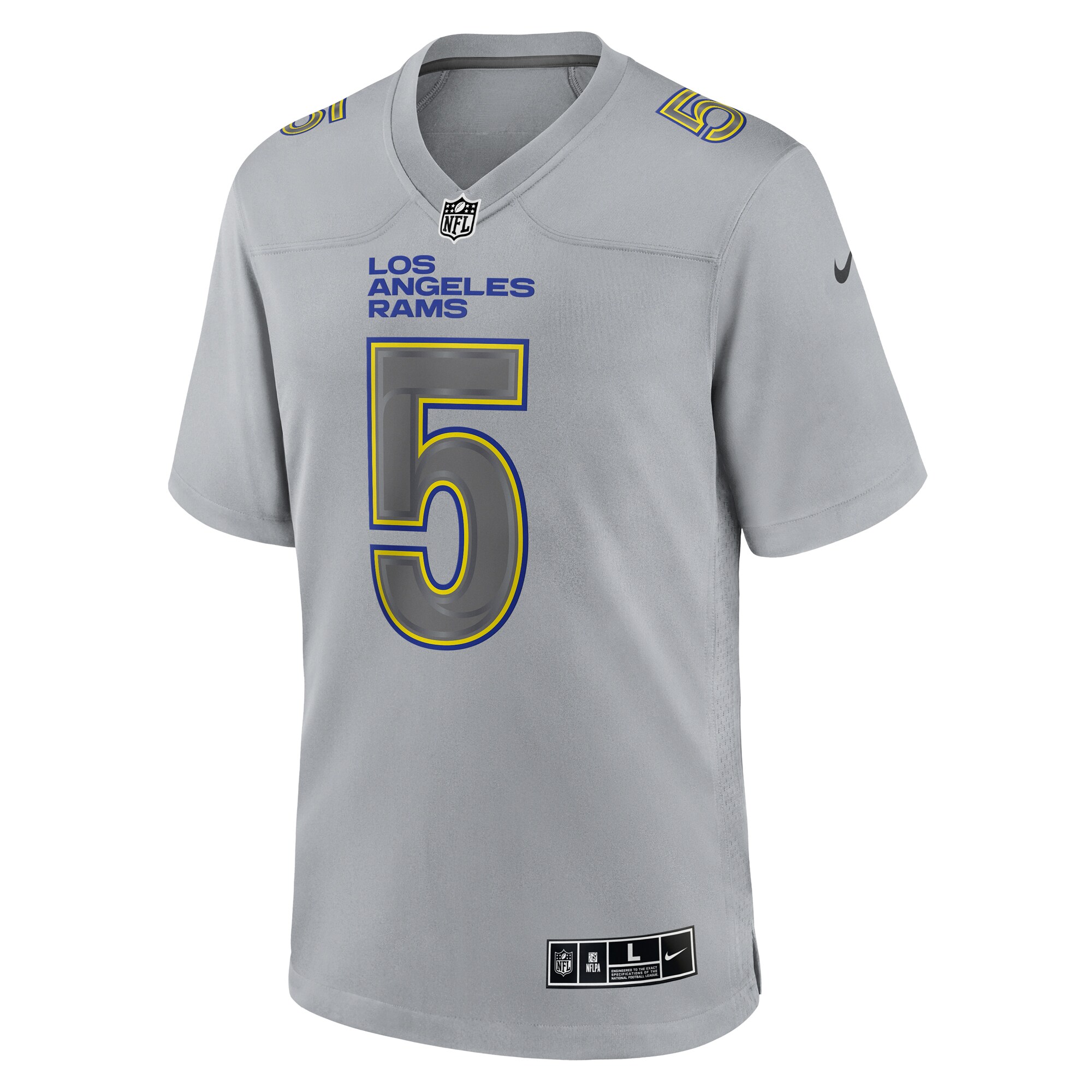 Jalen Ramsey Los Angeles RamsAtmosphere Fashion Game Jersey - Gray