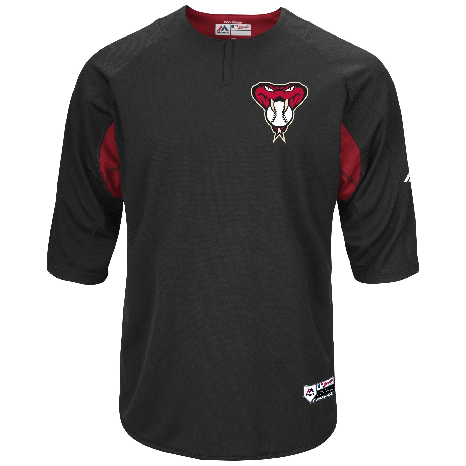 Arizona Diamondbacks Majestic Authentic Collection On-Field 3/4-Sleeve Batting Practice Jersey - Black/Sedona Red