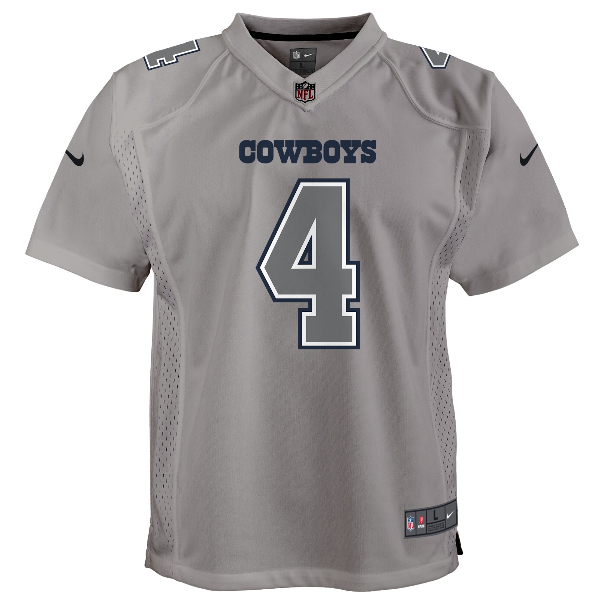 Dak Prescott Dallas CowboysYouth Atmosphere Game Jersey - Gray