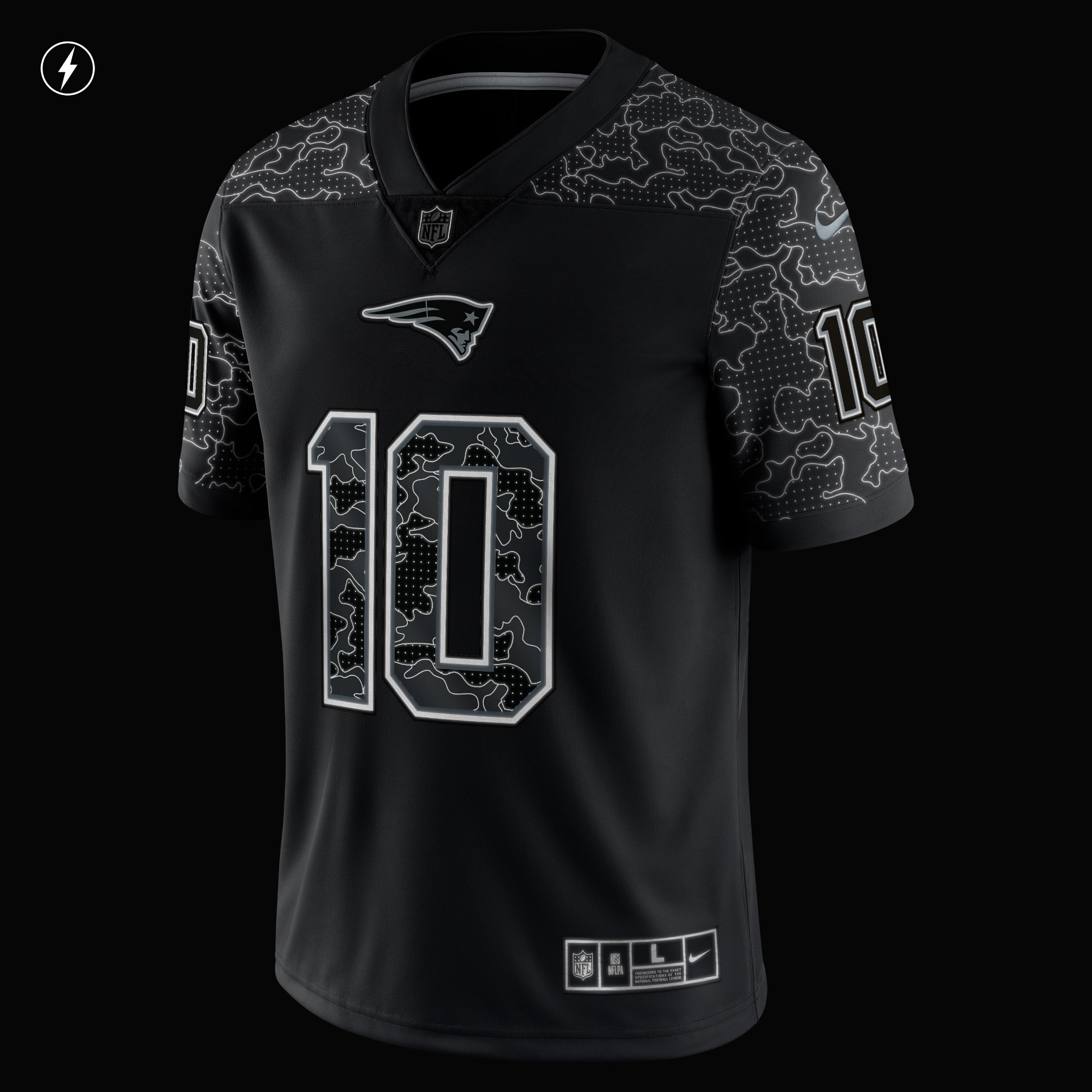 Mac Jones New England PatriotsRFLCTV Limited Jersey - Black