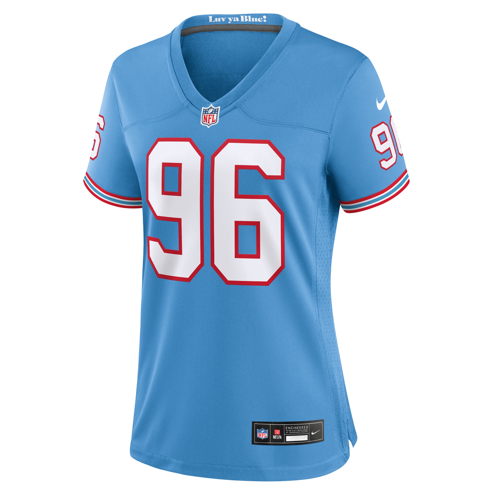 Denico Autry Tennessee Titans Women's Oilers Throwback Player Game Jersey - Light Blue