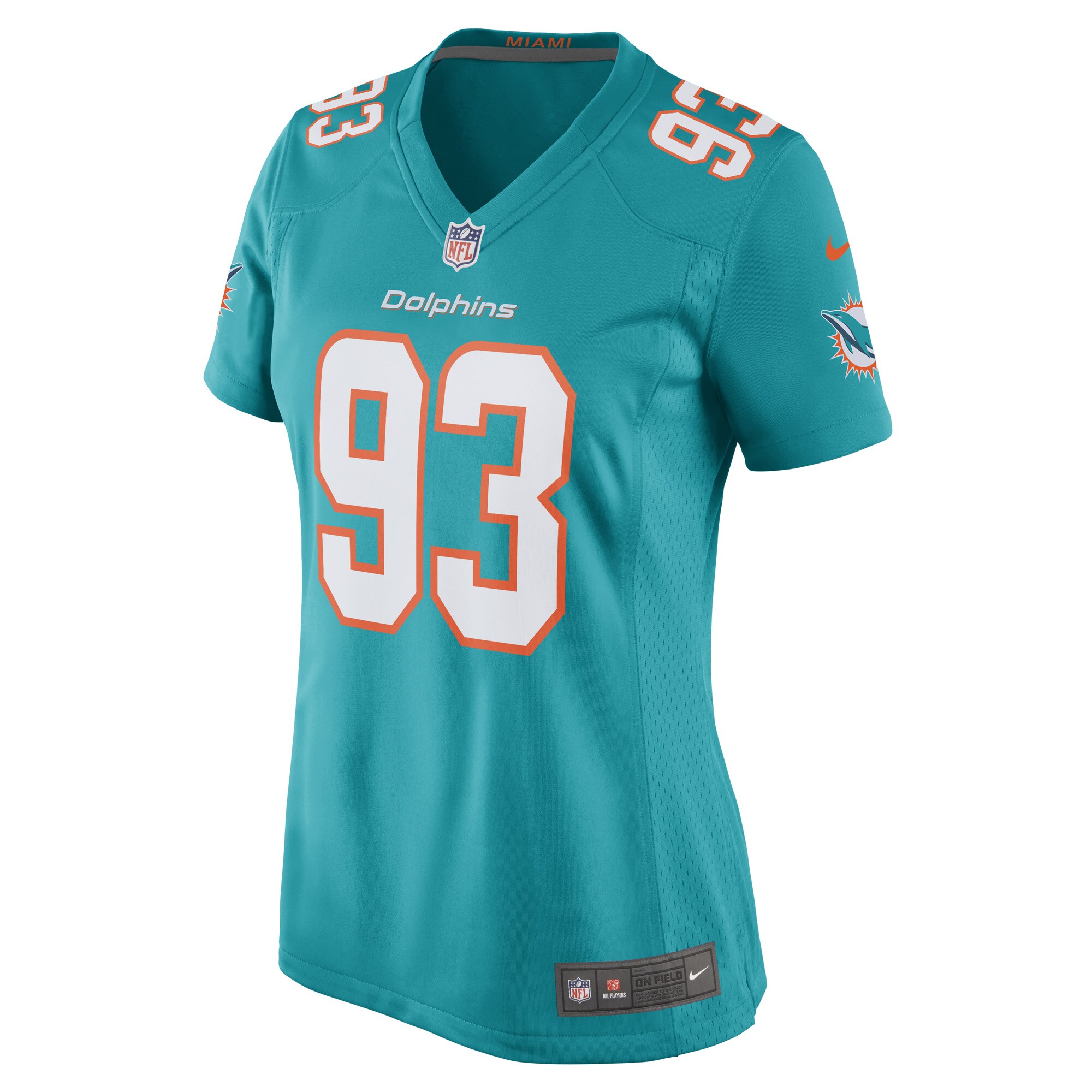 Trey Flowers Miami Dolphins Women's Game Player Jersey - Aqua