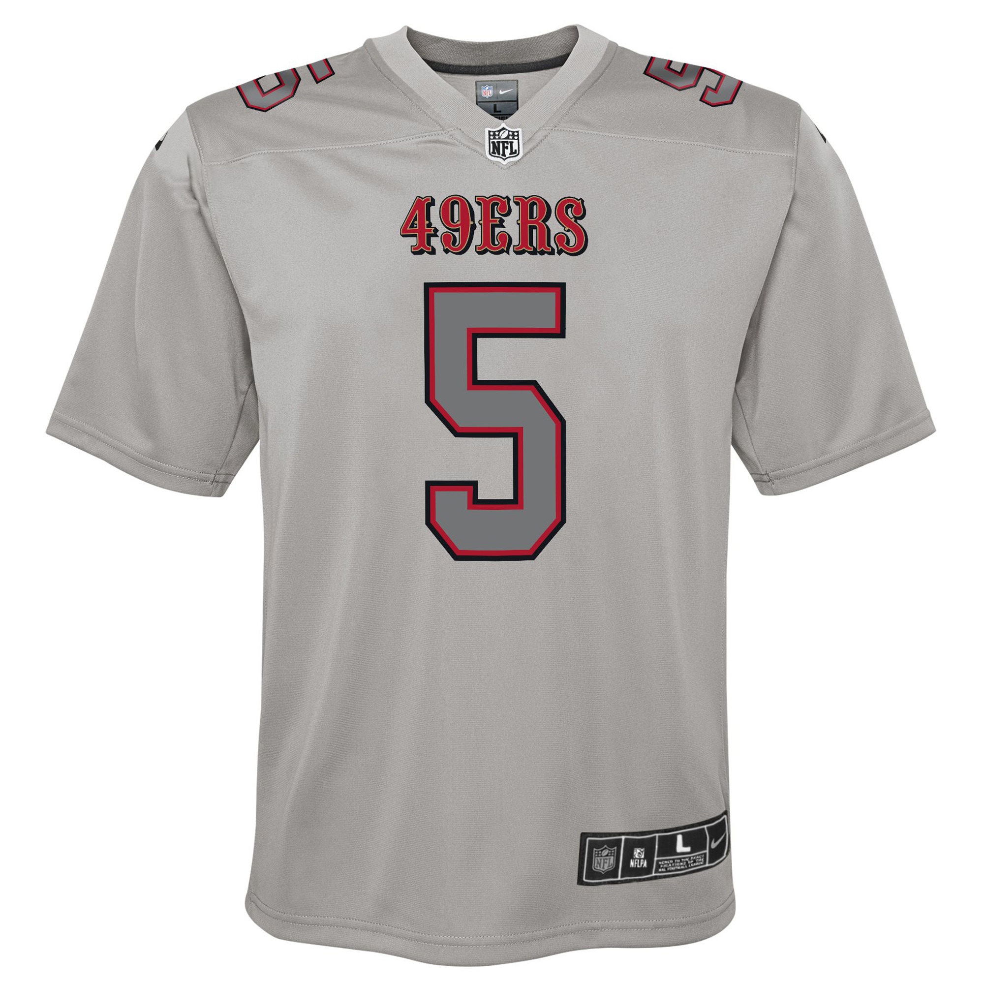 Trey Lance San Francisco 49ersYouth Atmosphere Game Jersey - Gray