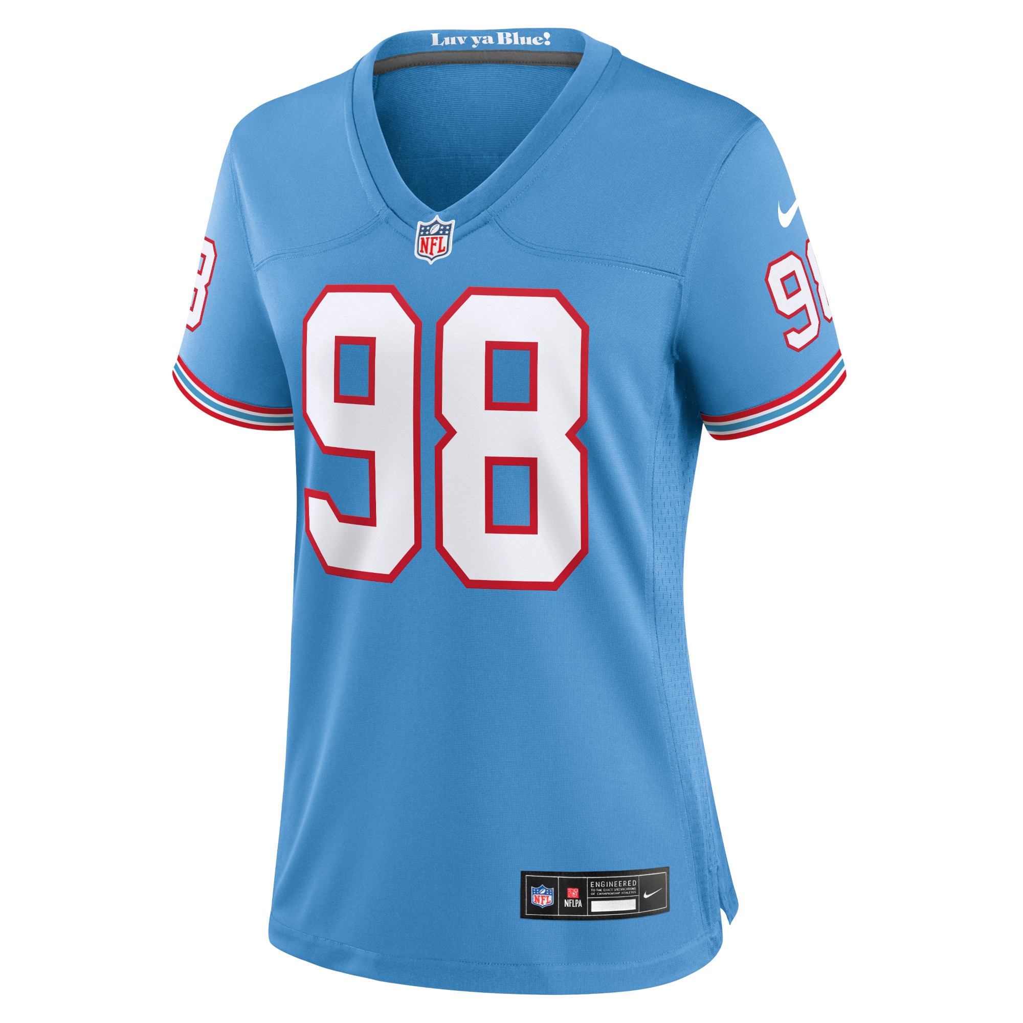 Jeffery Simmons Tennessee Titans Women's Oilers Throwback Alternate Game Player Jersey - Light Blue